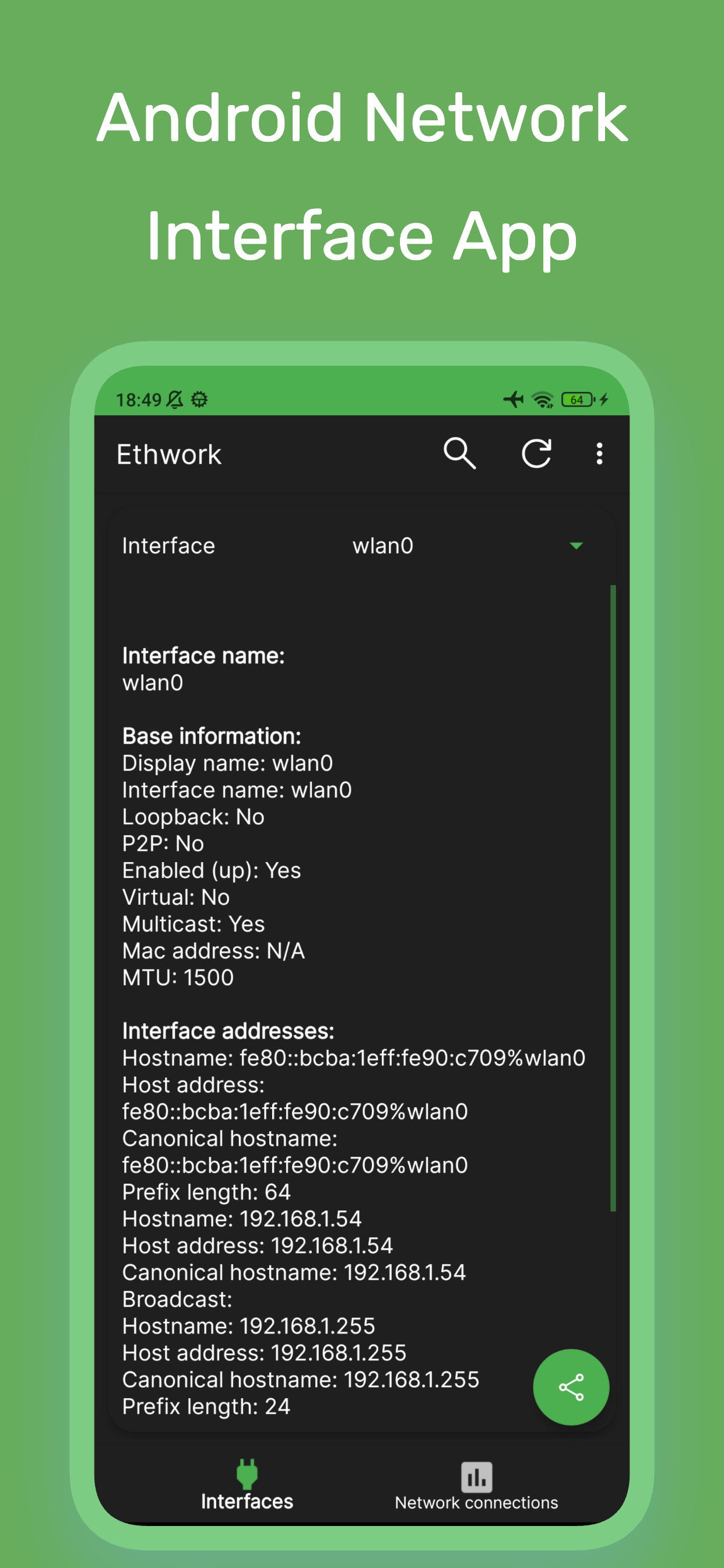 اسکرین شات 1 برنامه Ethwork: Netstat GUI