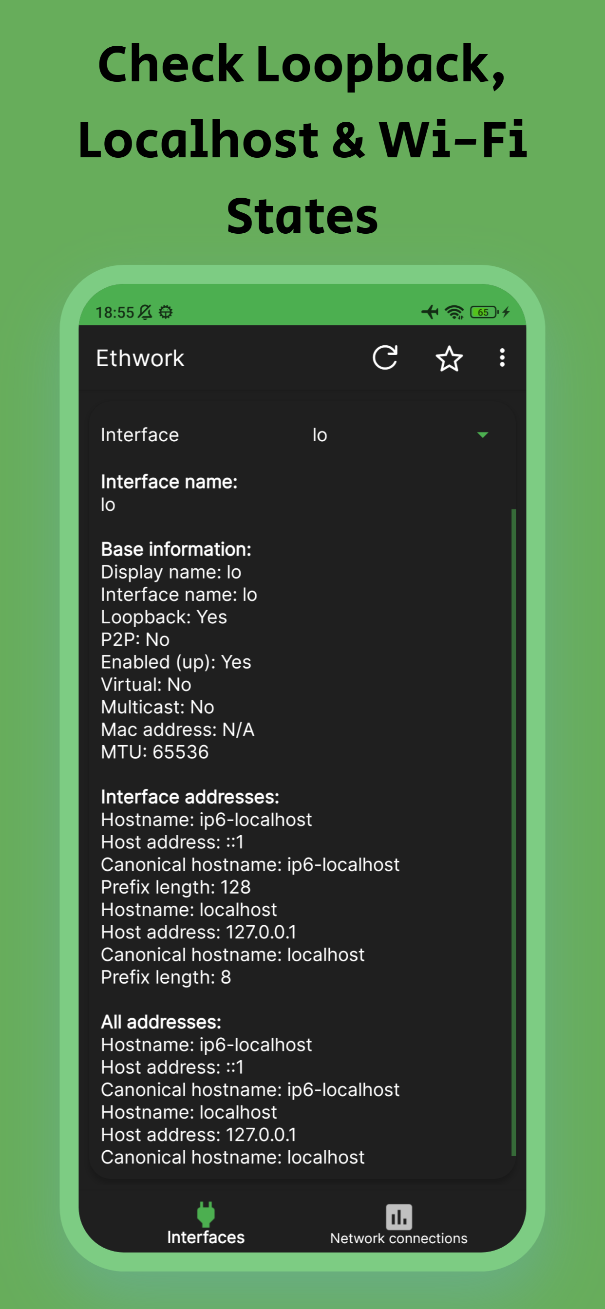 اسکرین شات 4 برنامه Ethwork: Network interfaces