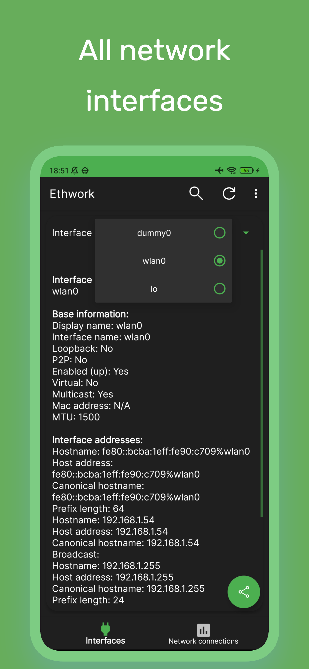 اسکرین شات 2 برنامه Ethwork: Netstat GUI