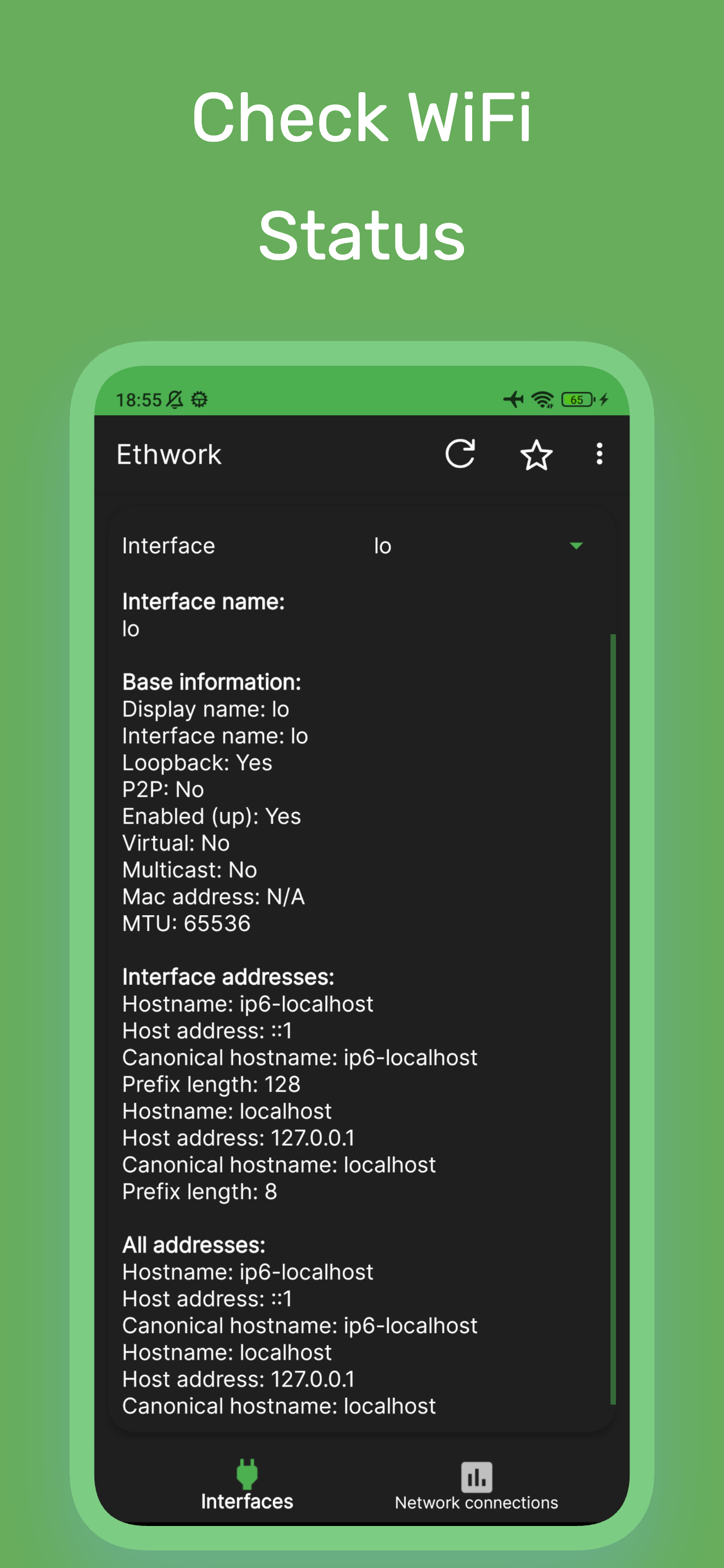 اسکرین شات 4 برنامه Ethwork: Netstat GUI