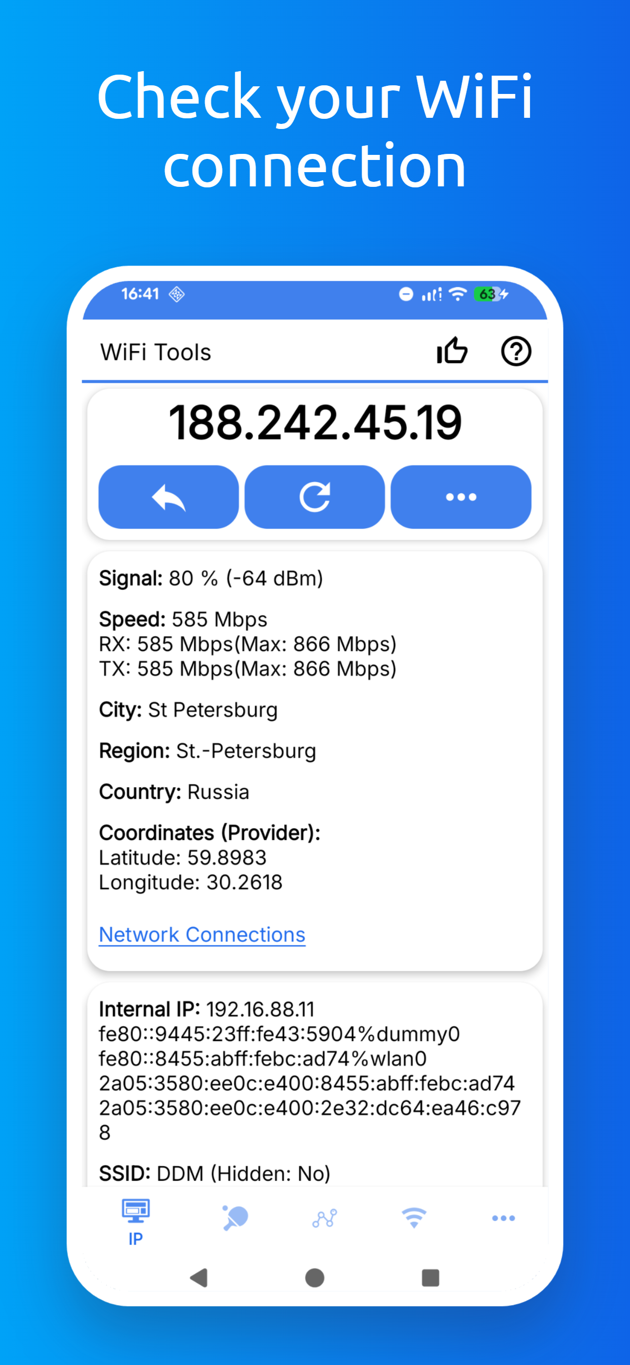 اسکرین شات 1 برنامه WiFi Tools & Analyzer