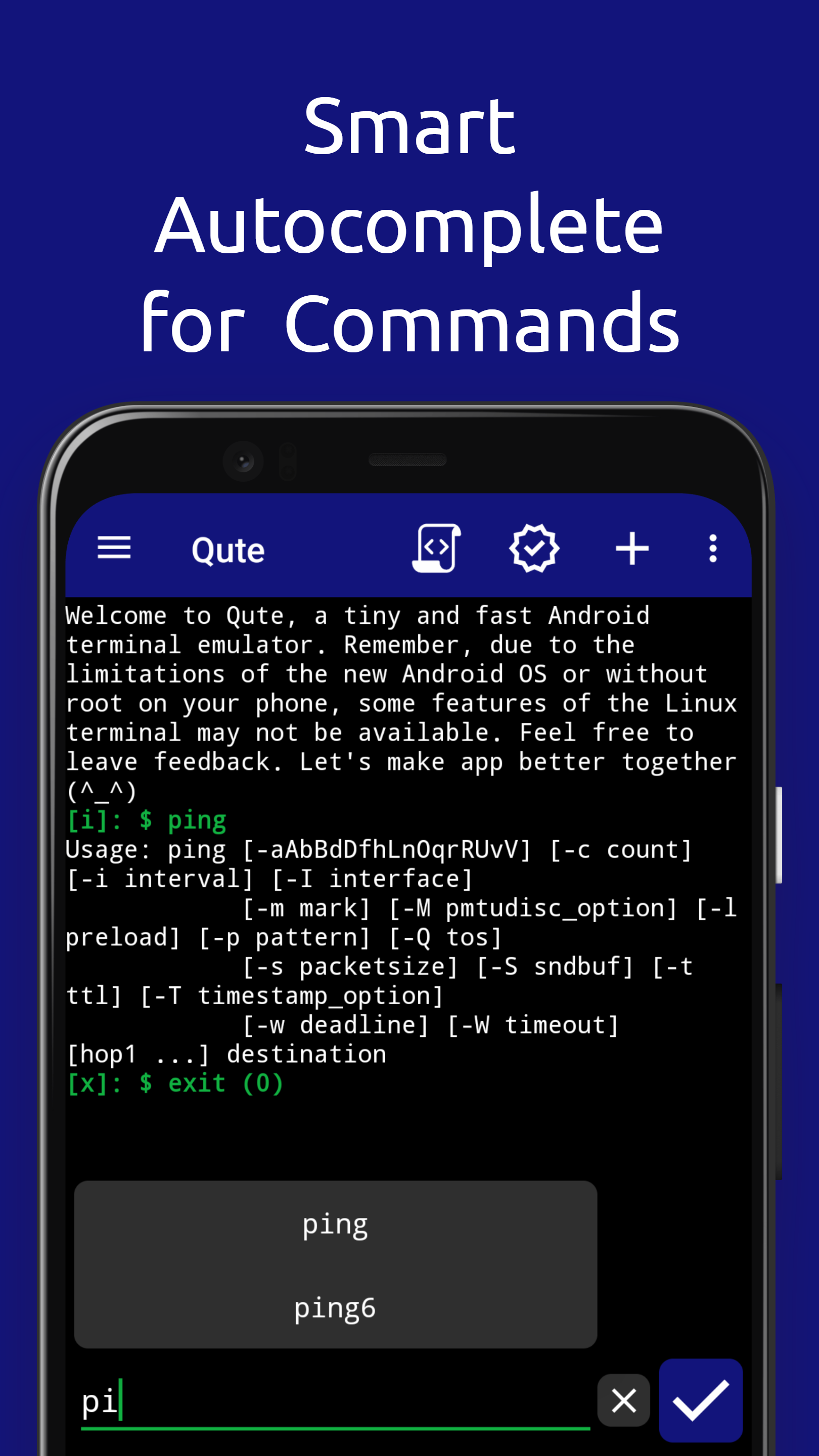 اسکرین شات 3 برنامه Qute: Terminal emulator
