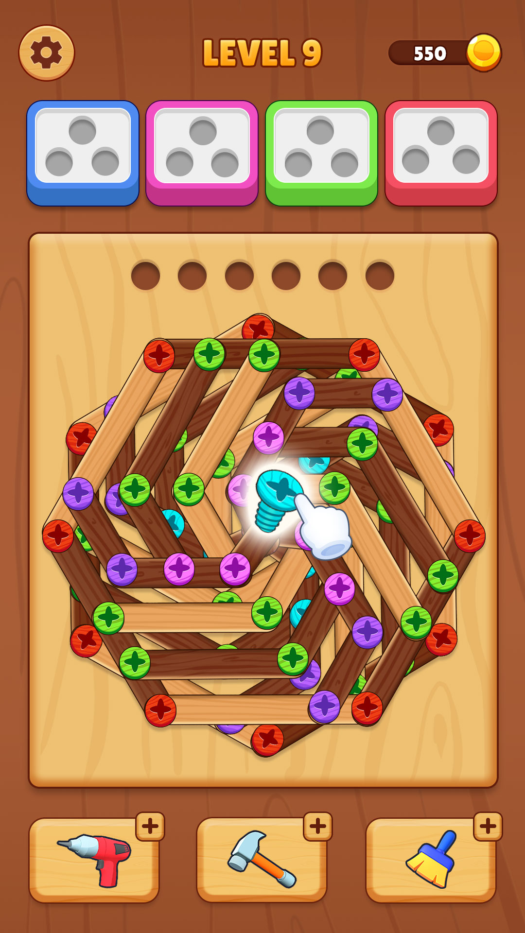 اسکرین شات 2 بازی Wooden Screw Nuts Jam Puzzle