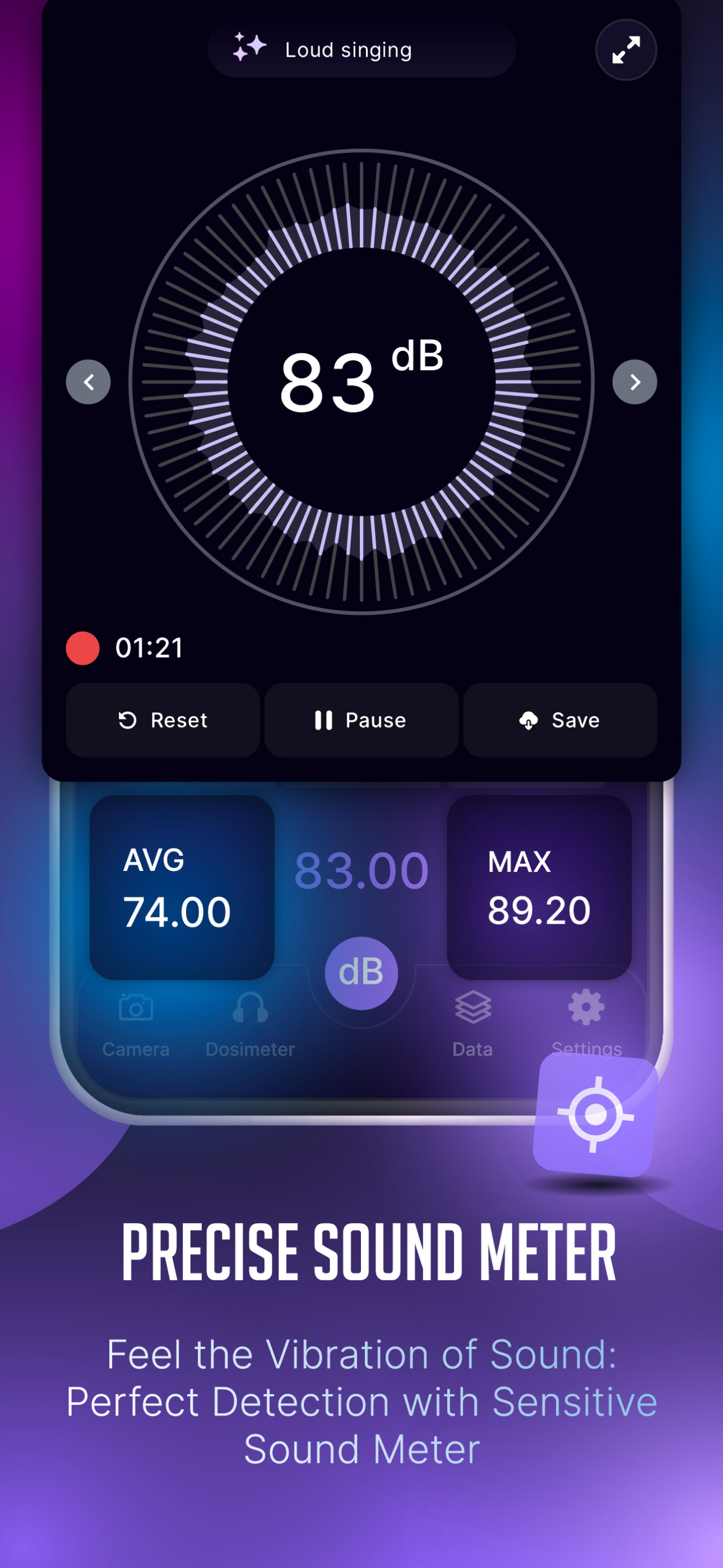 اسکرین شات 2 برنامه Decibel Meter : dB Sound Level