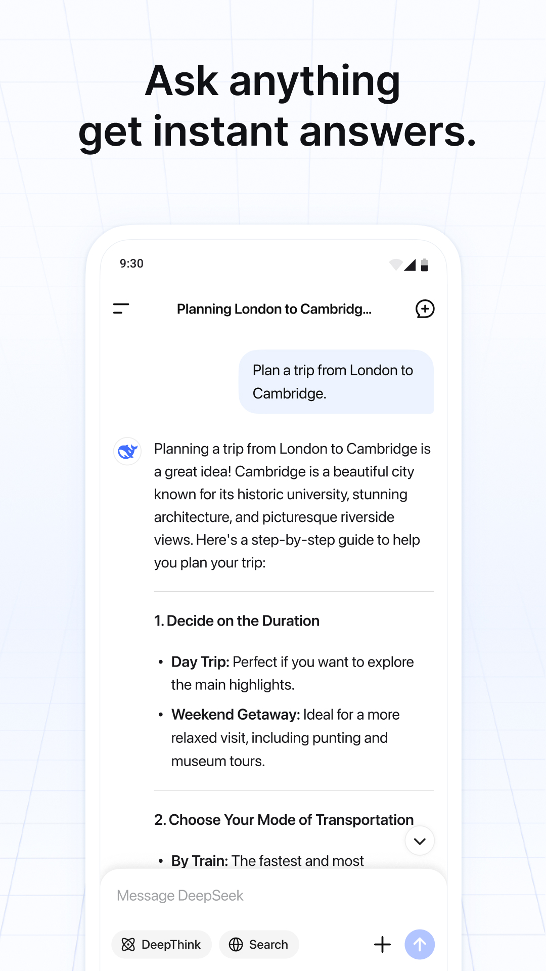 اسکرین شات 2 برنامه DeepSeek - AI Assistant