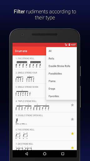 اسکرین شات 2 برنامه Drumate Free - Drum Rudiments