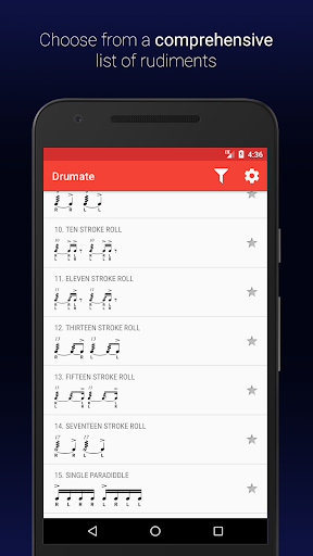 اسکرین شات 1 برنامه Drumate Free - Drum Rudiments
