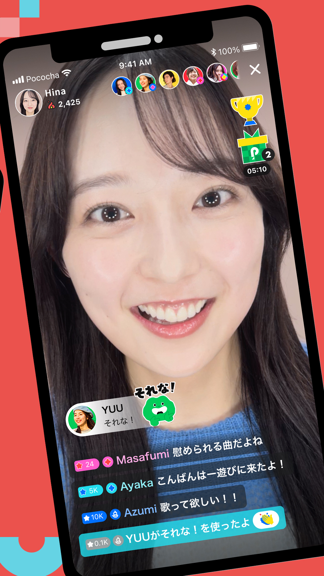 اسکرین شات 2 برنامه Pococha - ライブ配信を楽しもう！生放送 アプリ！