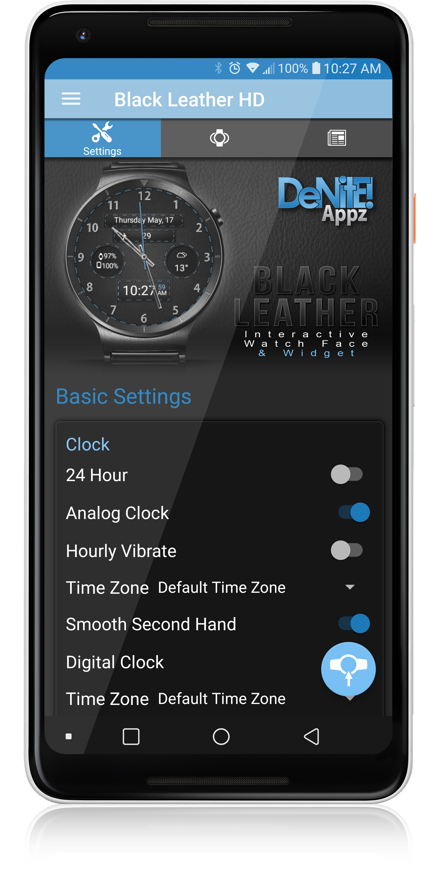 اسکرین شات 4 برنامه Black Leather HD Watch Face