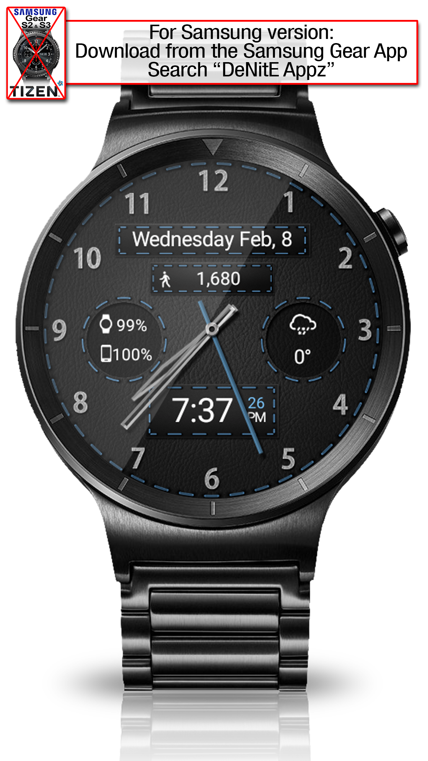 اسکرین شات 7 برنامه Black Leather HD Watch Face