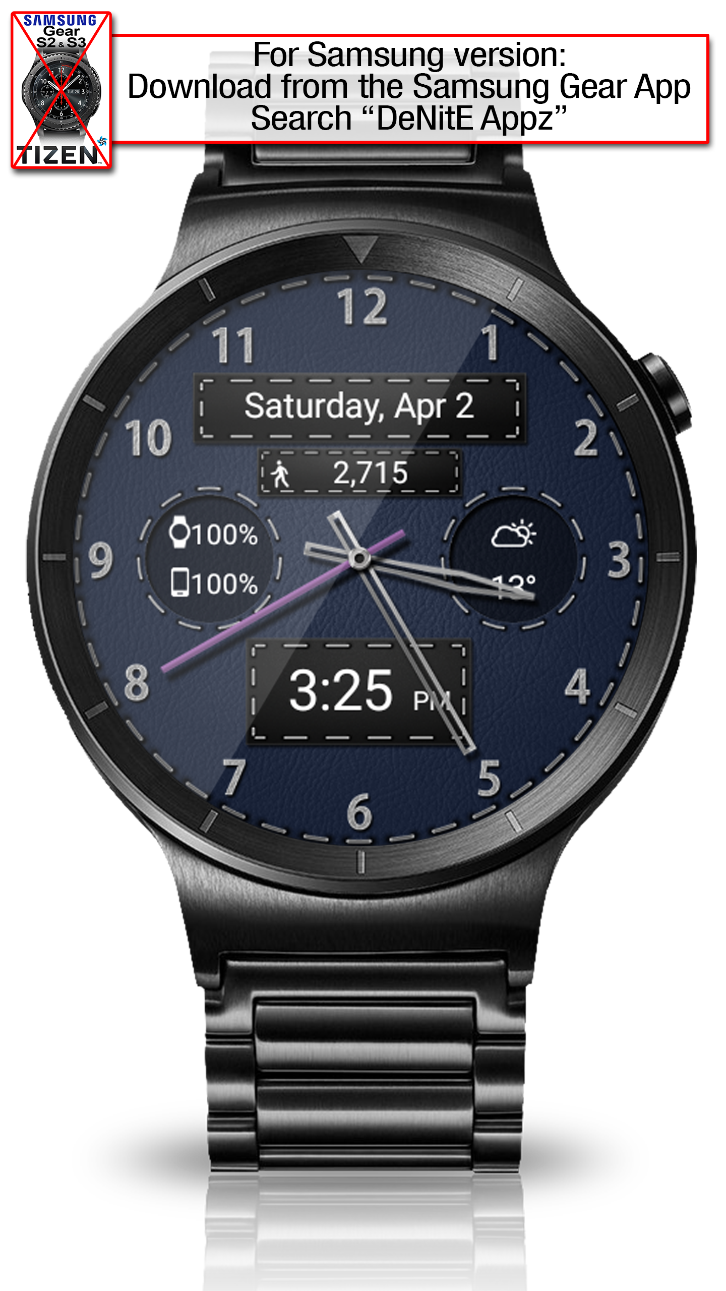 اسکرین شات 8 برنامه Black Leather HD Watch Face