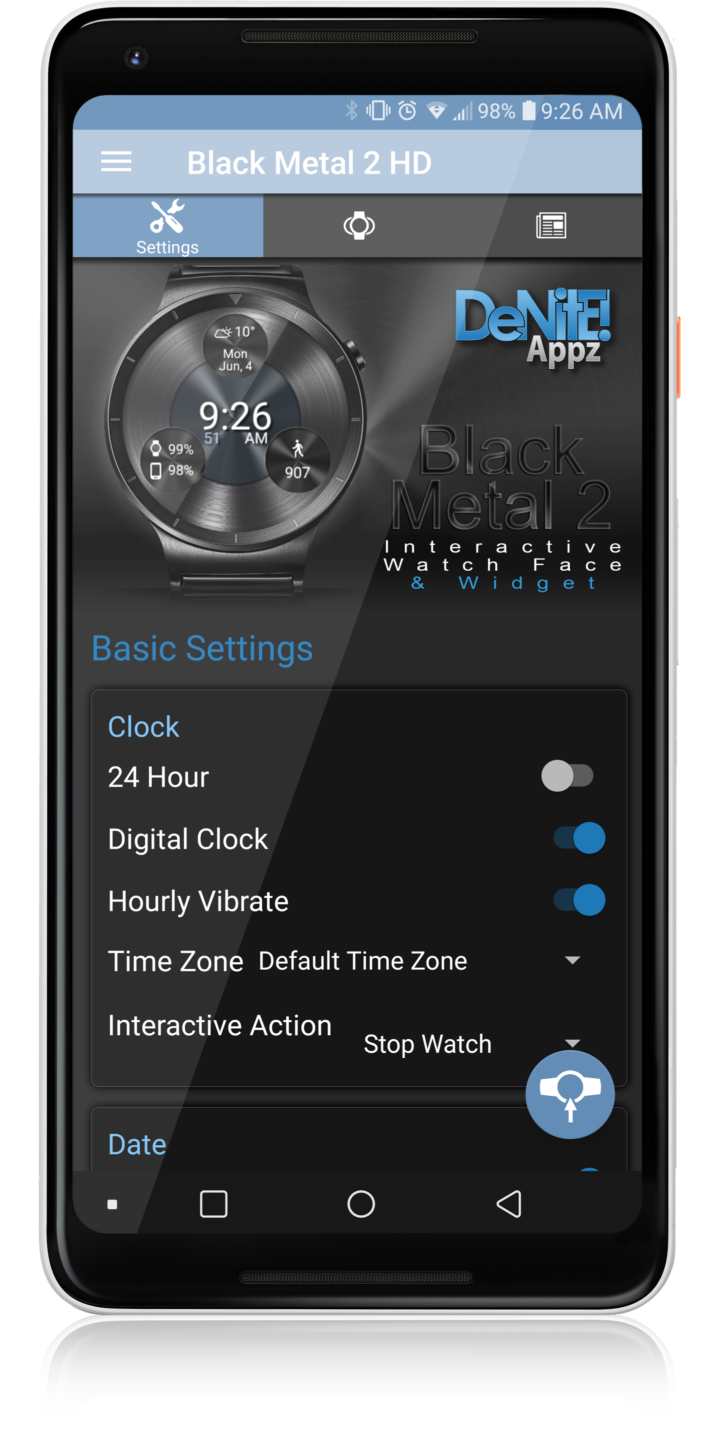 اسکرین شات 4 برنامه Black Metal 2 HD Watch Face