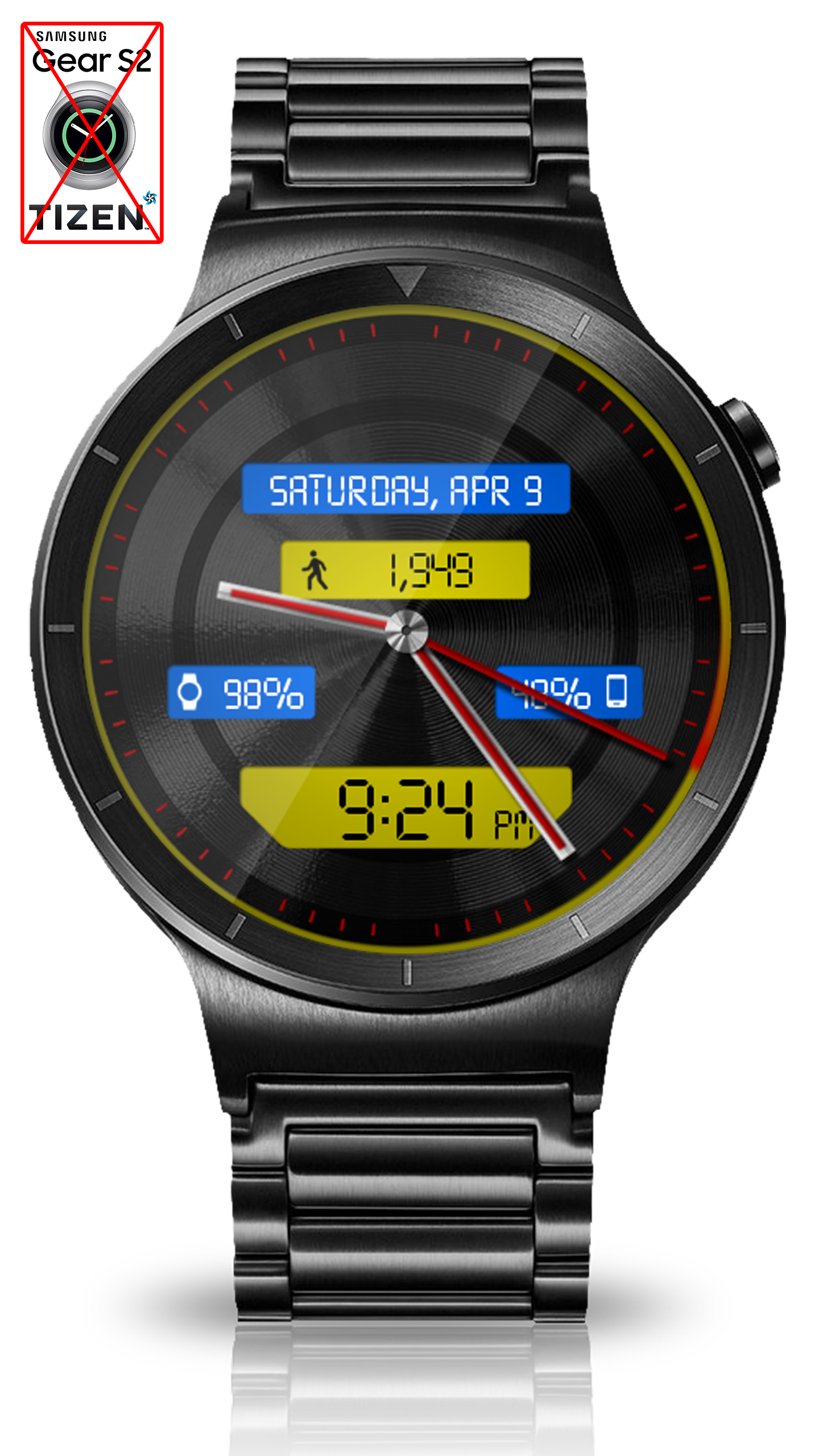 اسکرین شات 8 برنامه Black Metal LED HD Watch Face