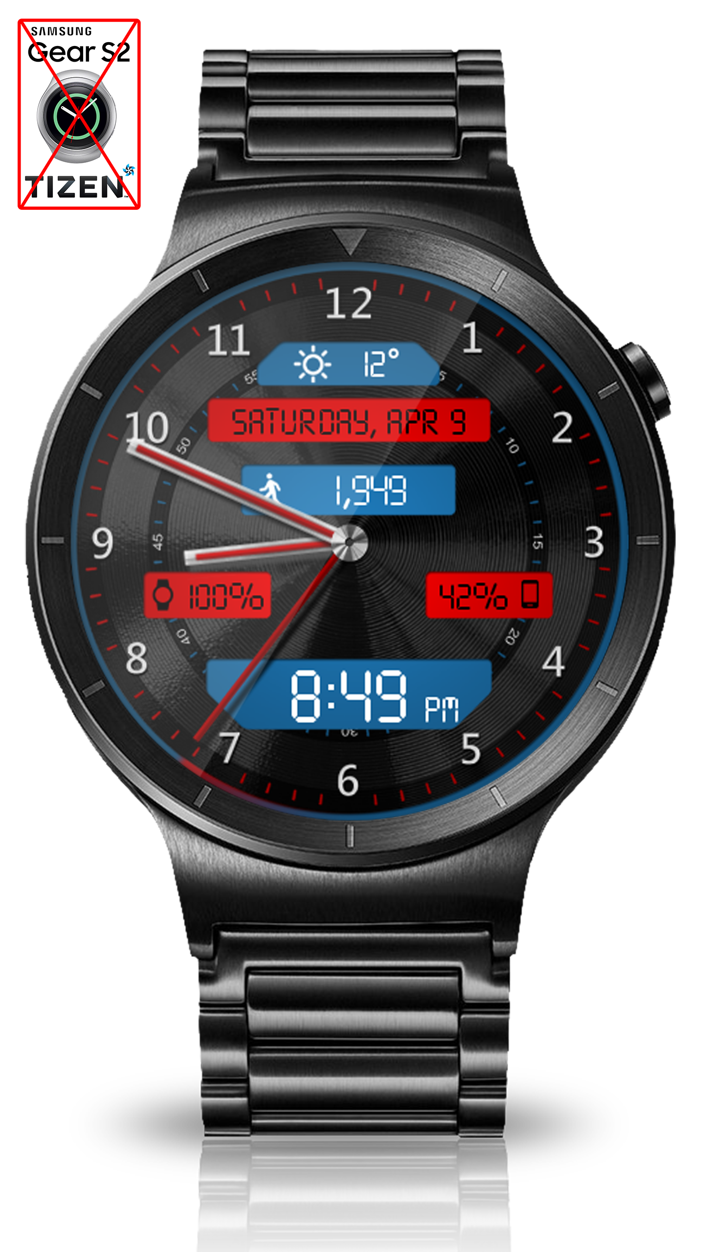 اسکرین شات 6 برنامه Black Metal LED HD Watch Face