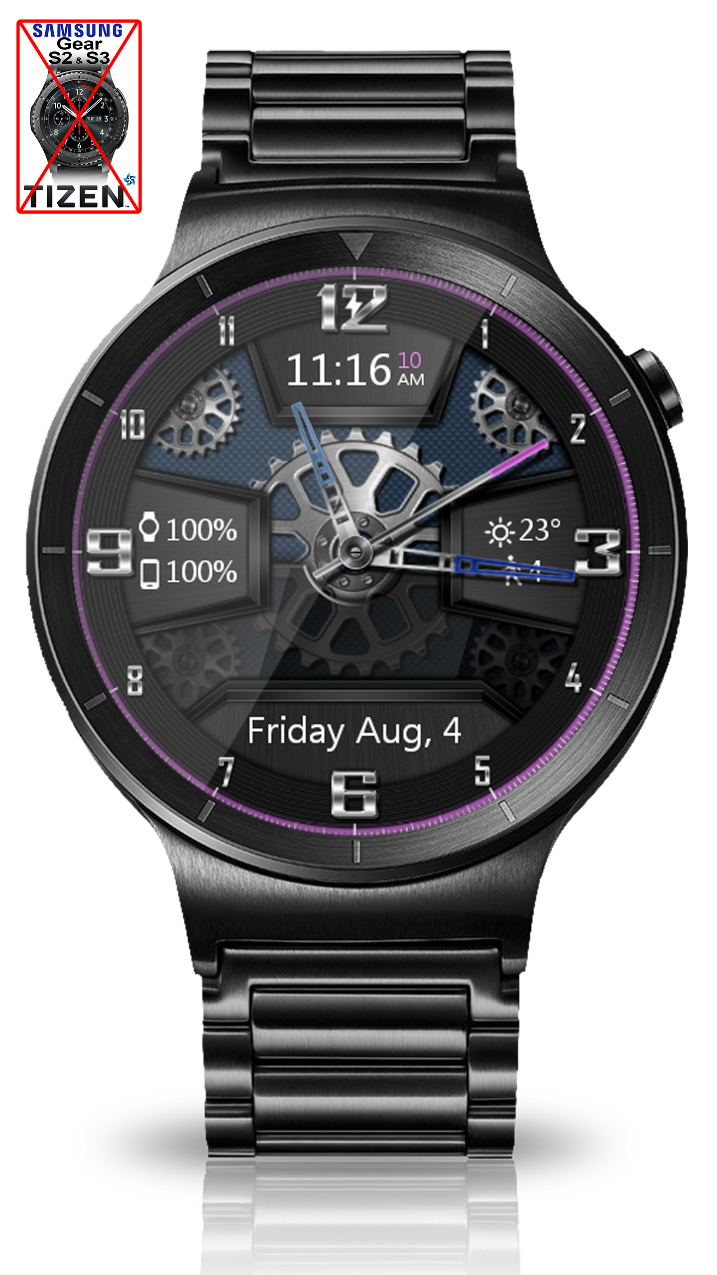 اسکرین شات 8 برنامه Carbon Gears HD Watch Face