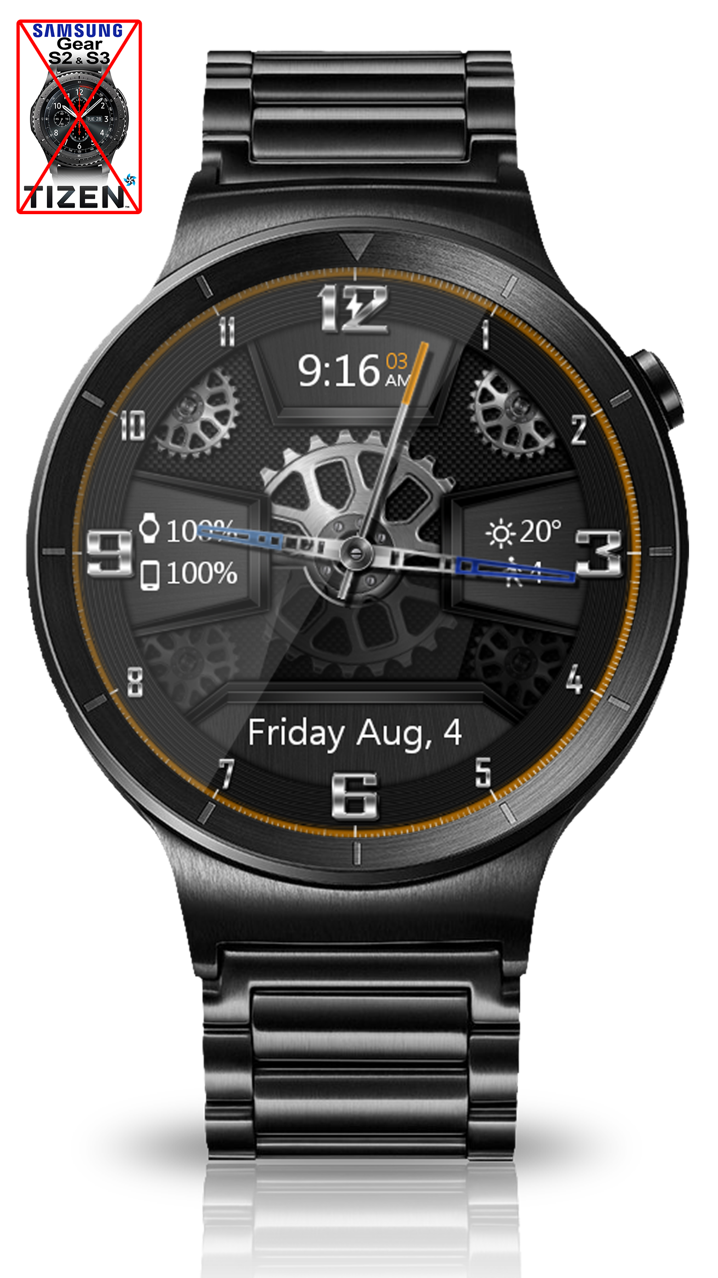 اسکرین شات 6 برنامه Carbon Gears HD Watch Face