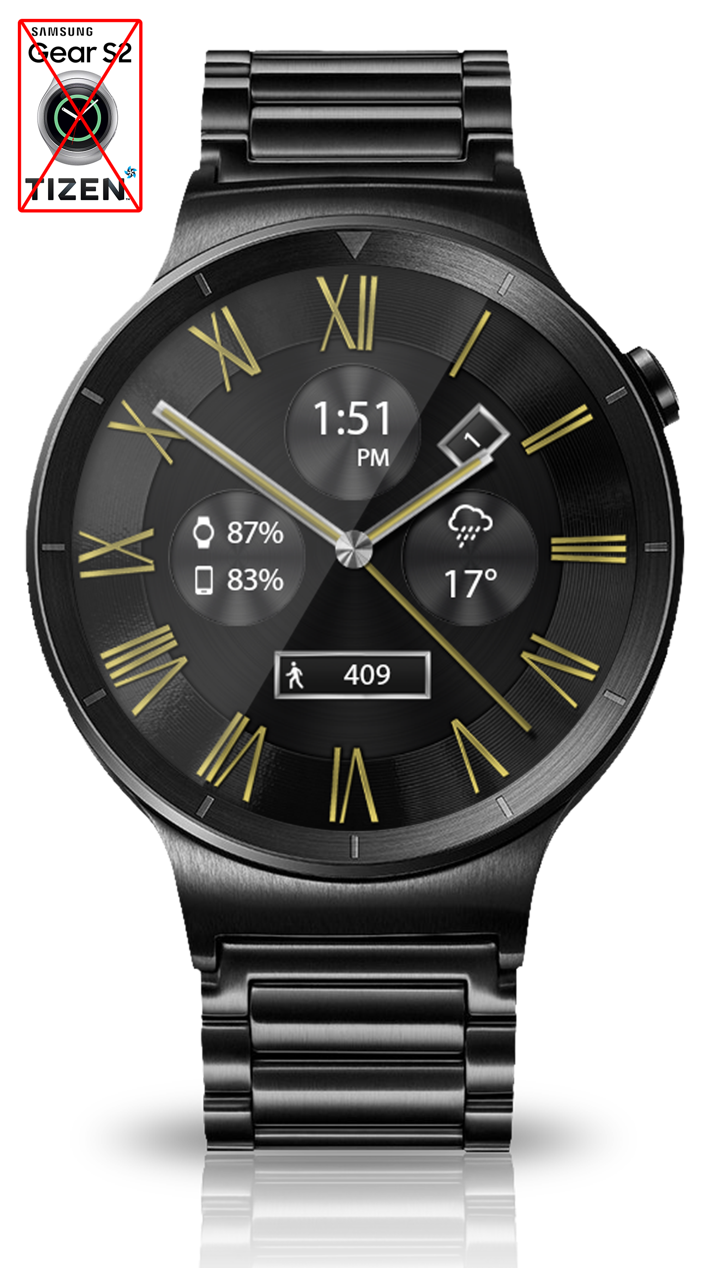 اسکرین شات 8 برنامه Classic Black HD Watch Face