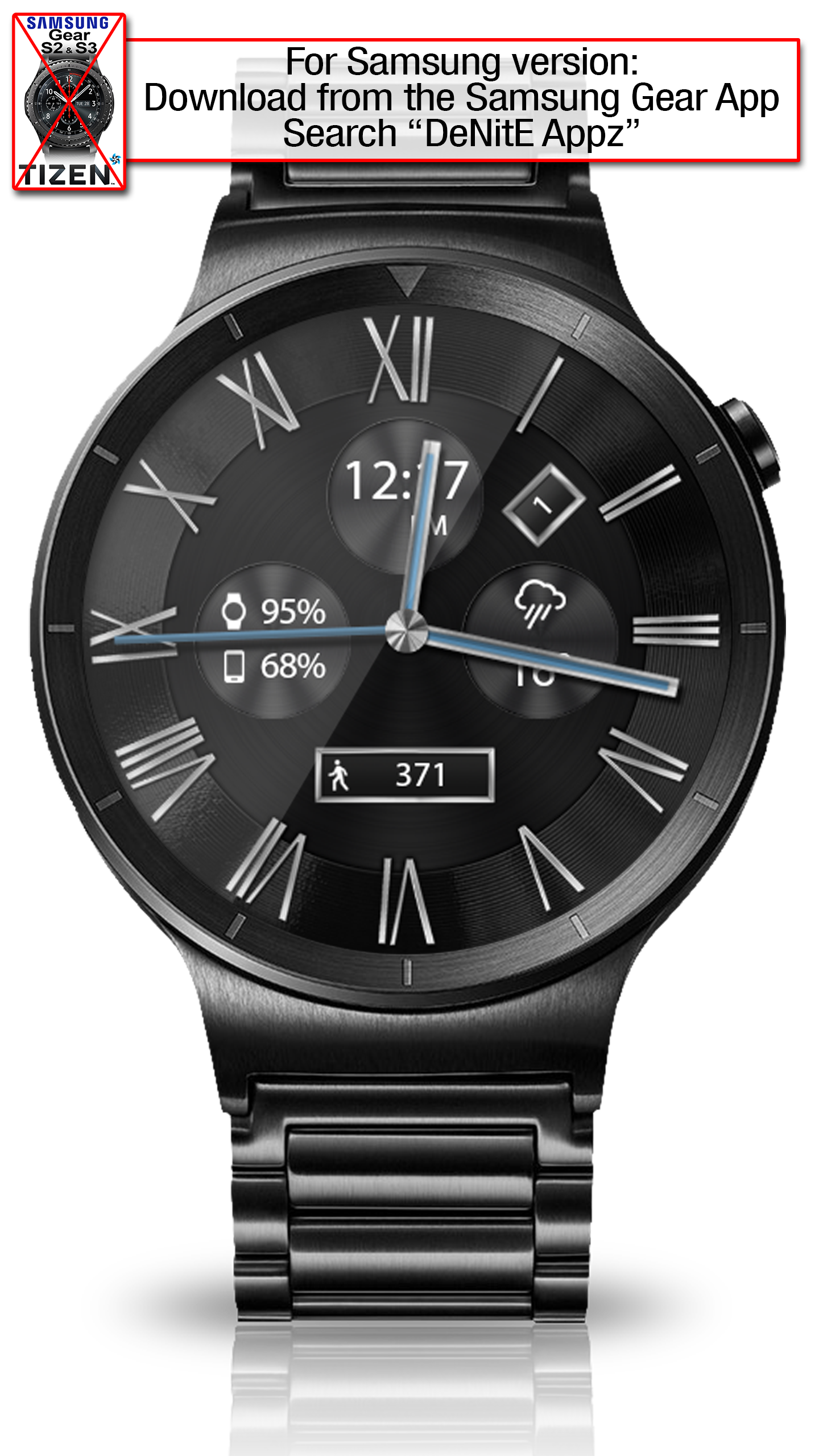 اسکرین شات 6 برنامه Classic Black HD Watch Face