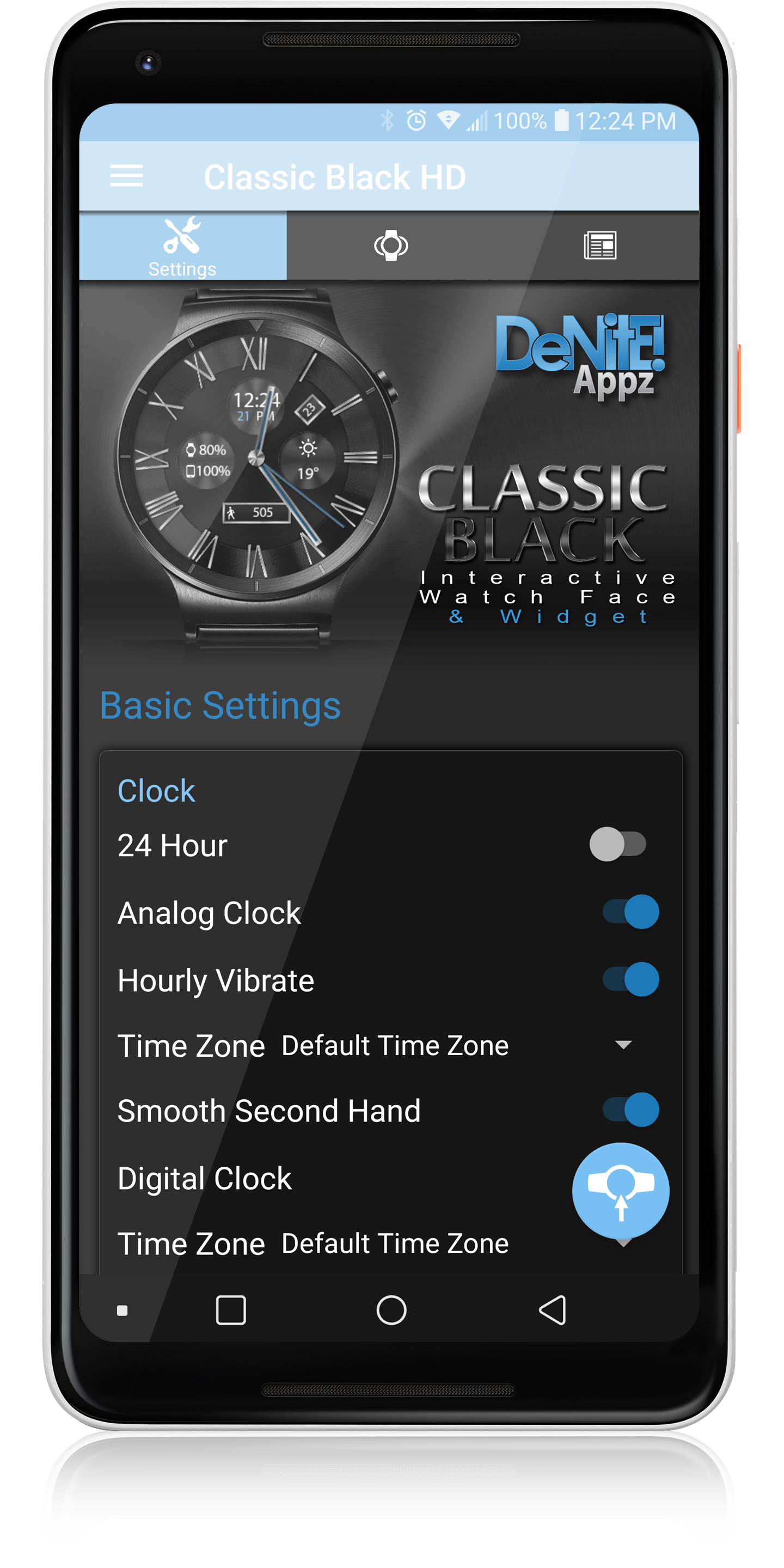 اسکرین شات 4 برنامه Classic Black HD Watch Face