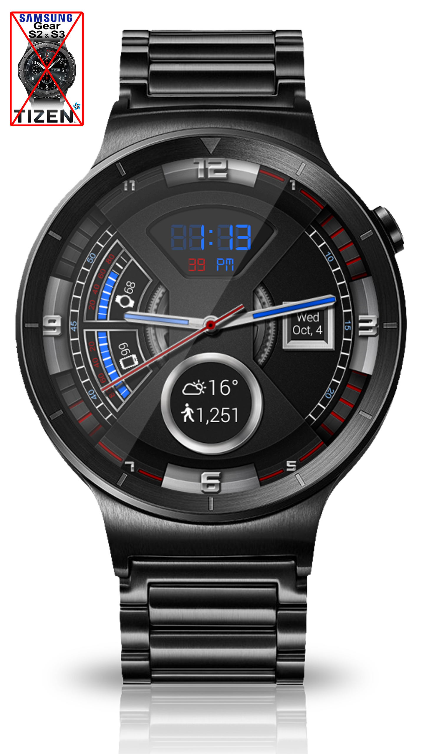 اسکرین شات 6 برنامه Dashing Gears HD WatchFace