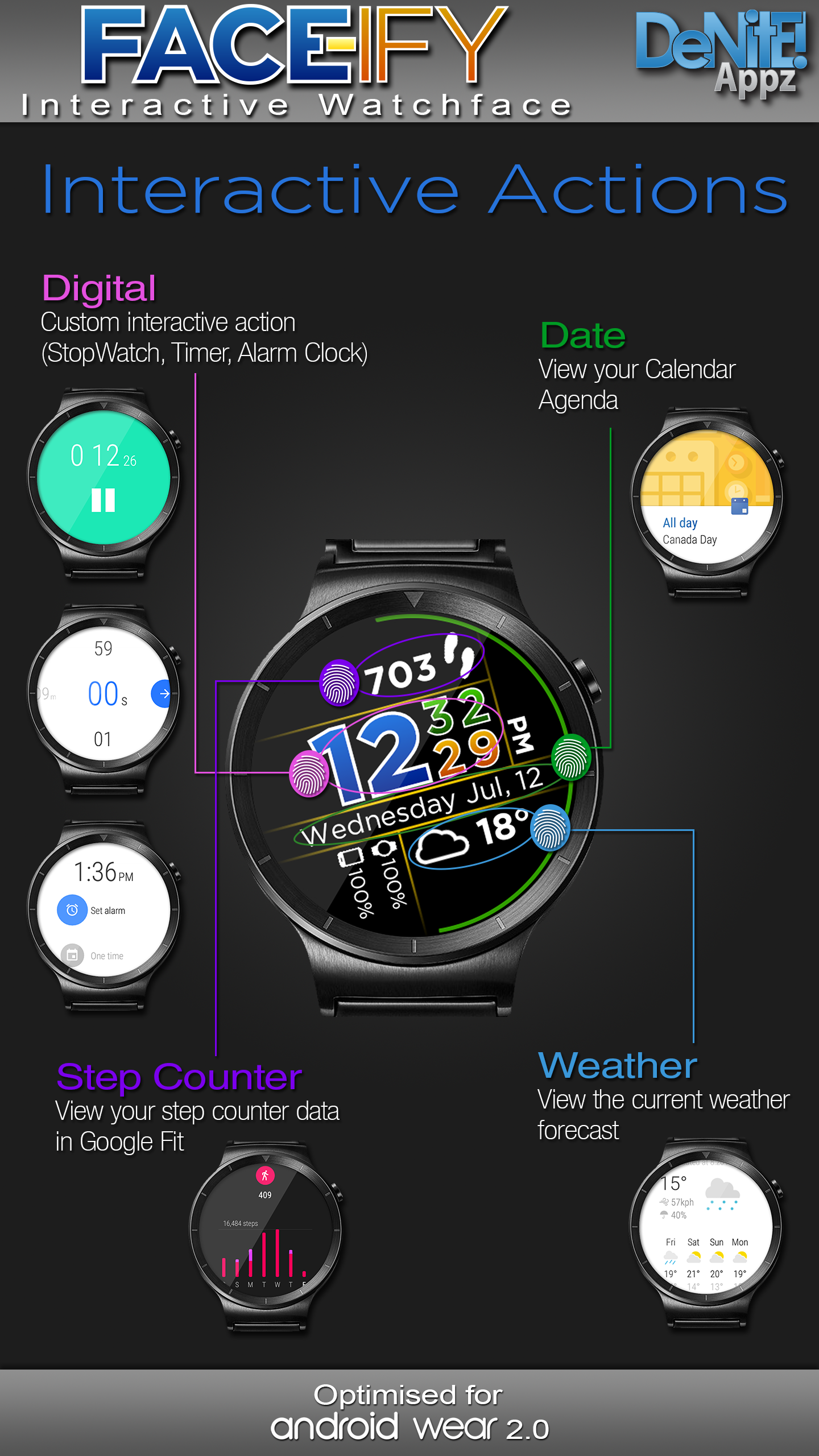 اسکرین شات 4 برنامه FACE-ify HD Watch Face