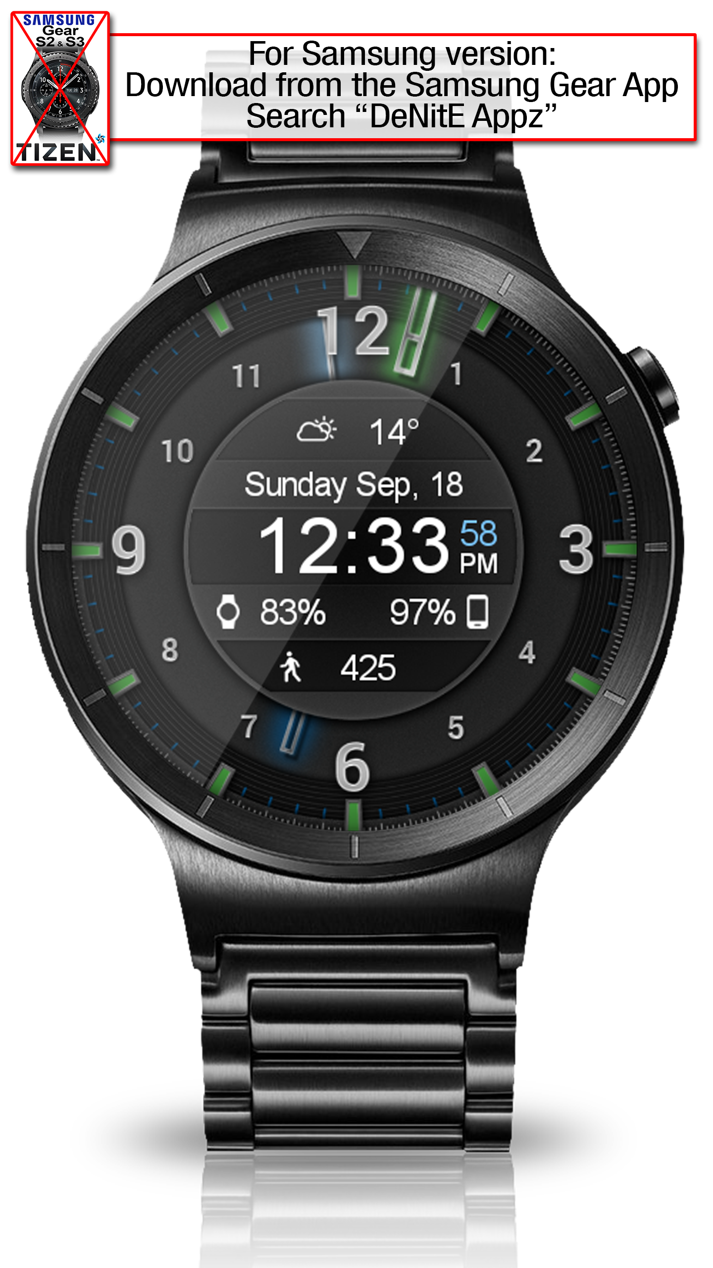 اسکرین شات 6 برنامه Galaxy Glow HD Watch Face
