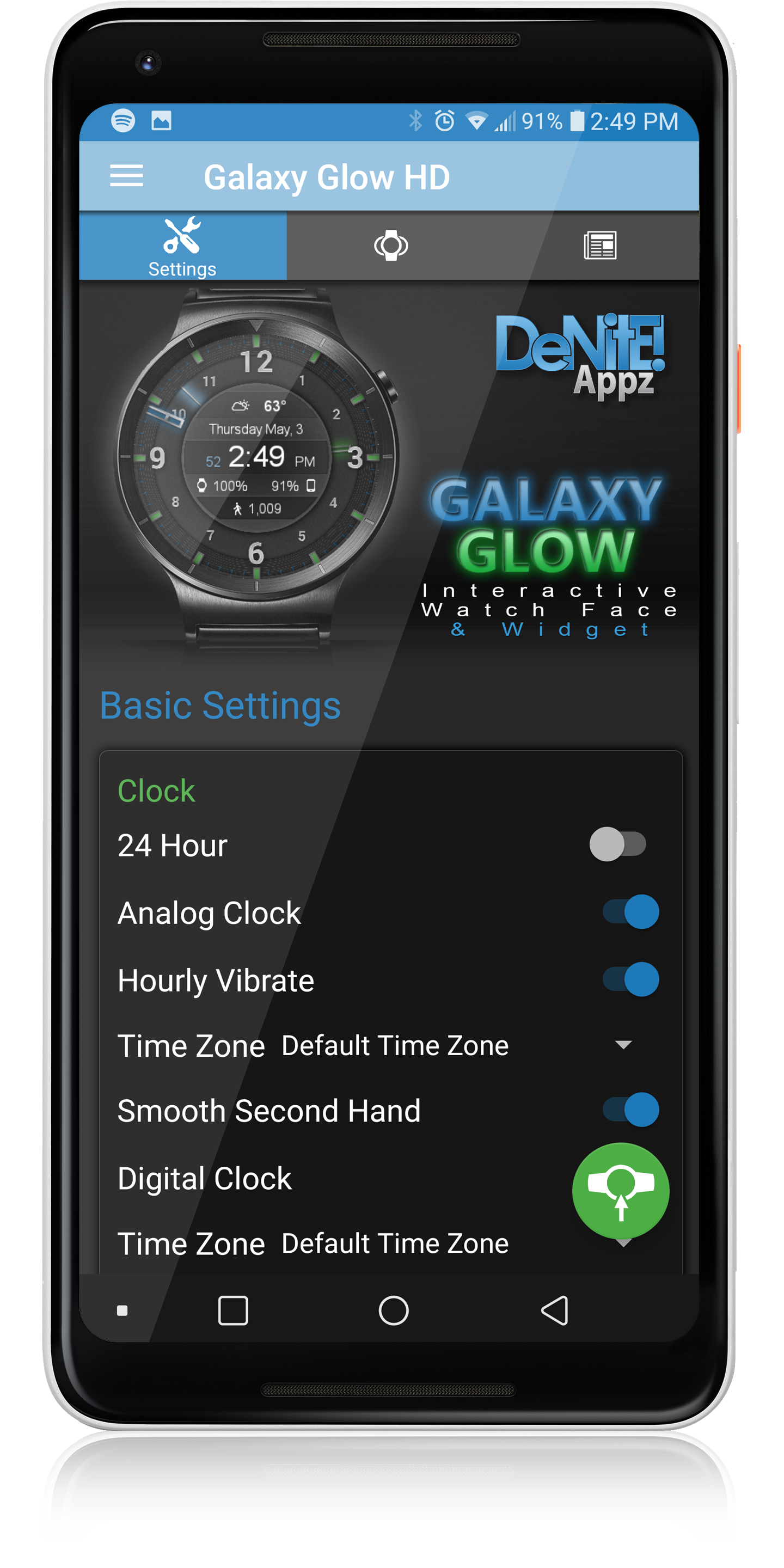 اسکرین شات 4 برنامه Galaxy Glow HD Watch Face
