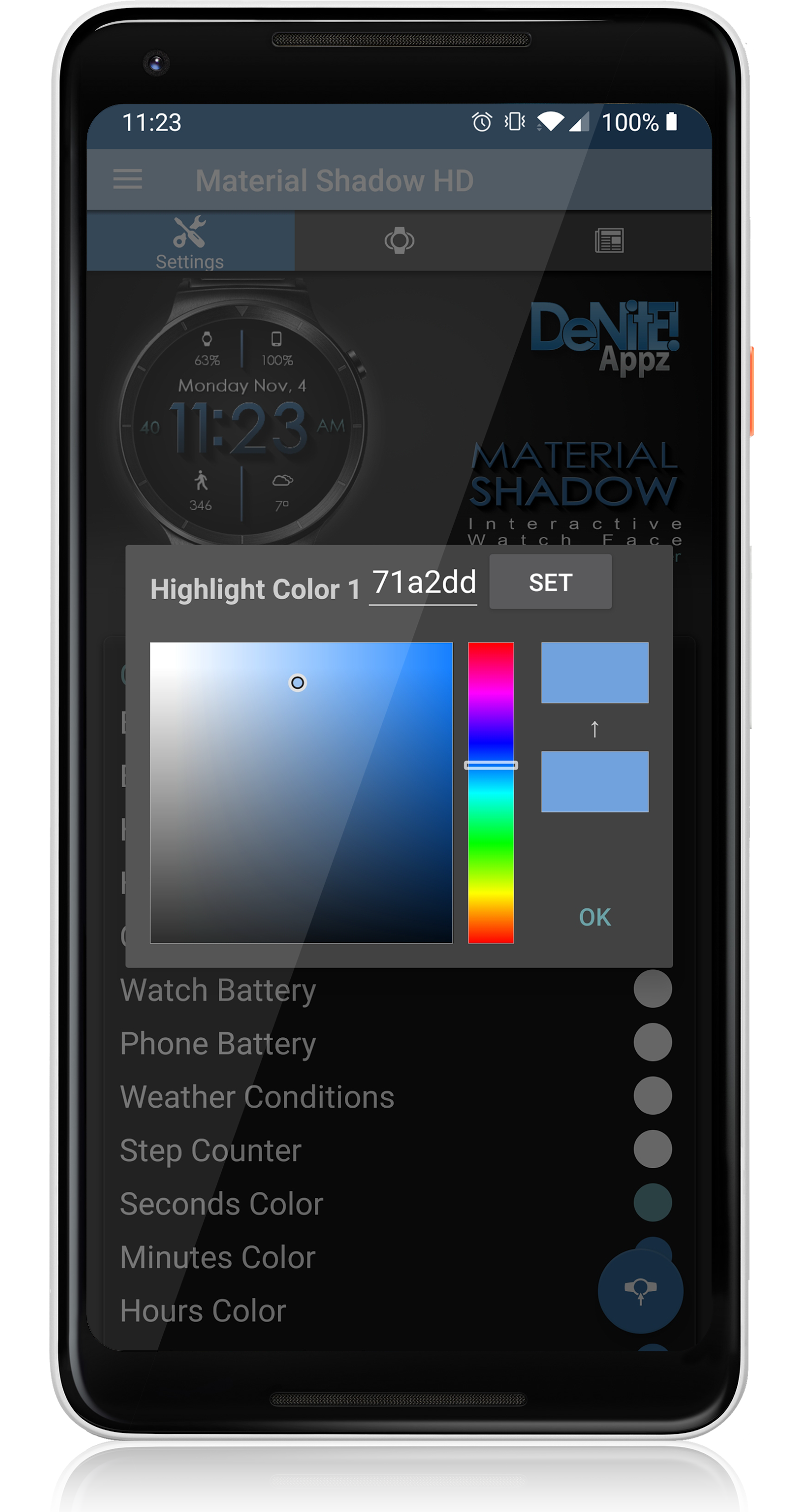 اسکرین شات 6 برنامه Material Shadow HD Watch Face
