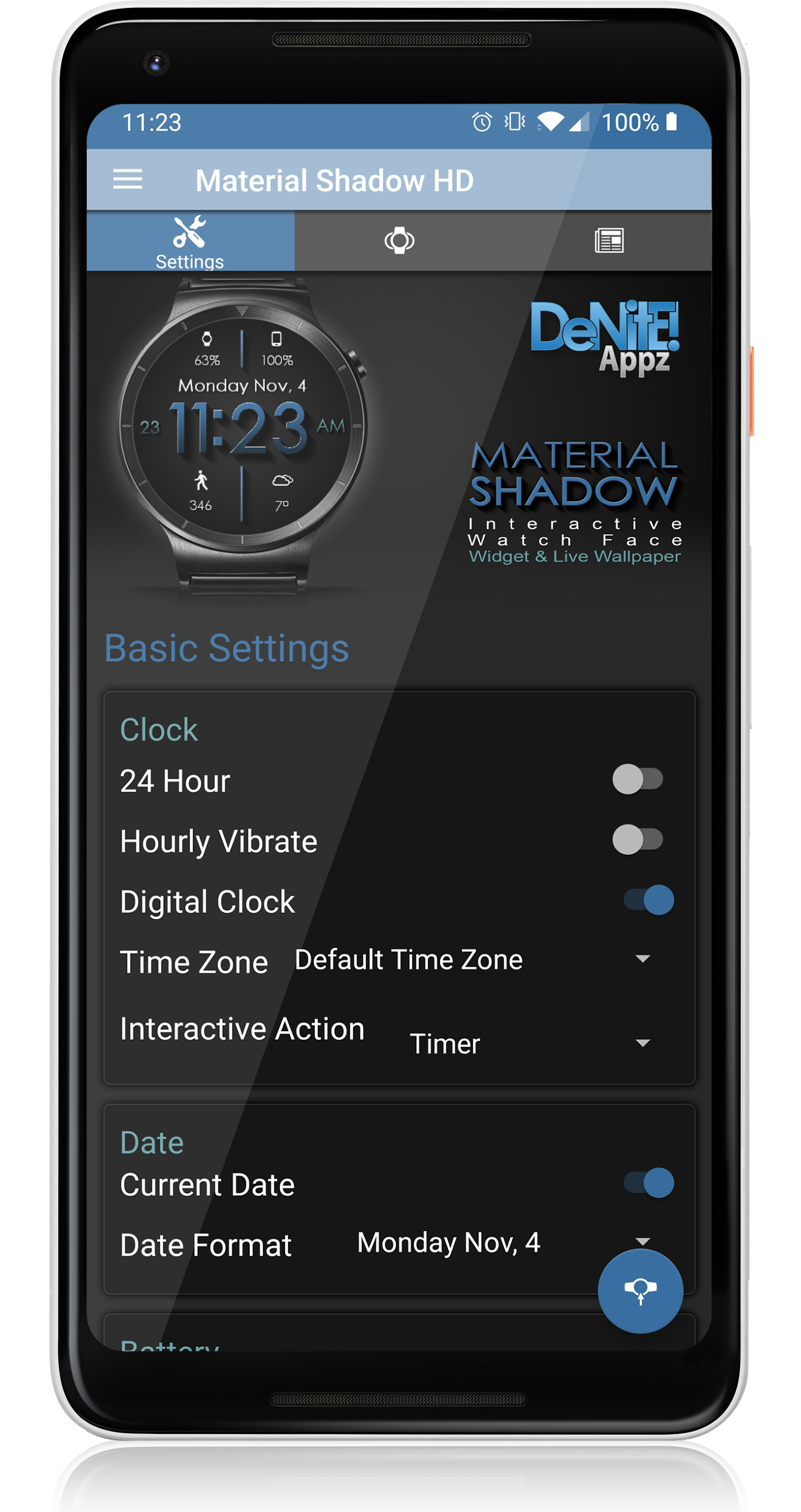 اسکرین شات 4 برنامه Material Shadow HD Watch Face