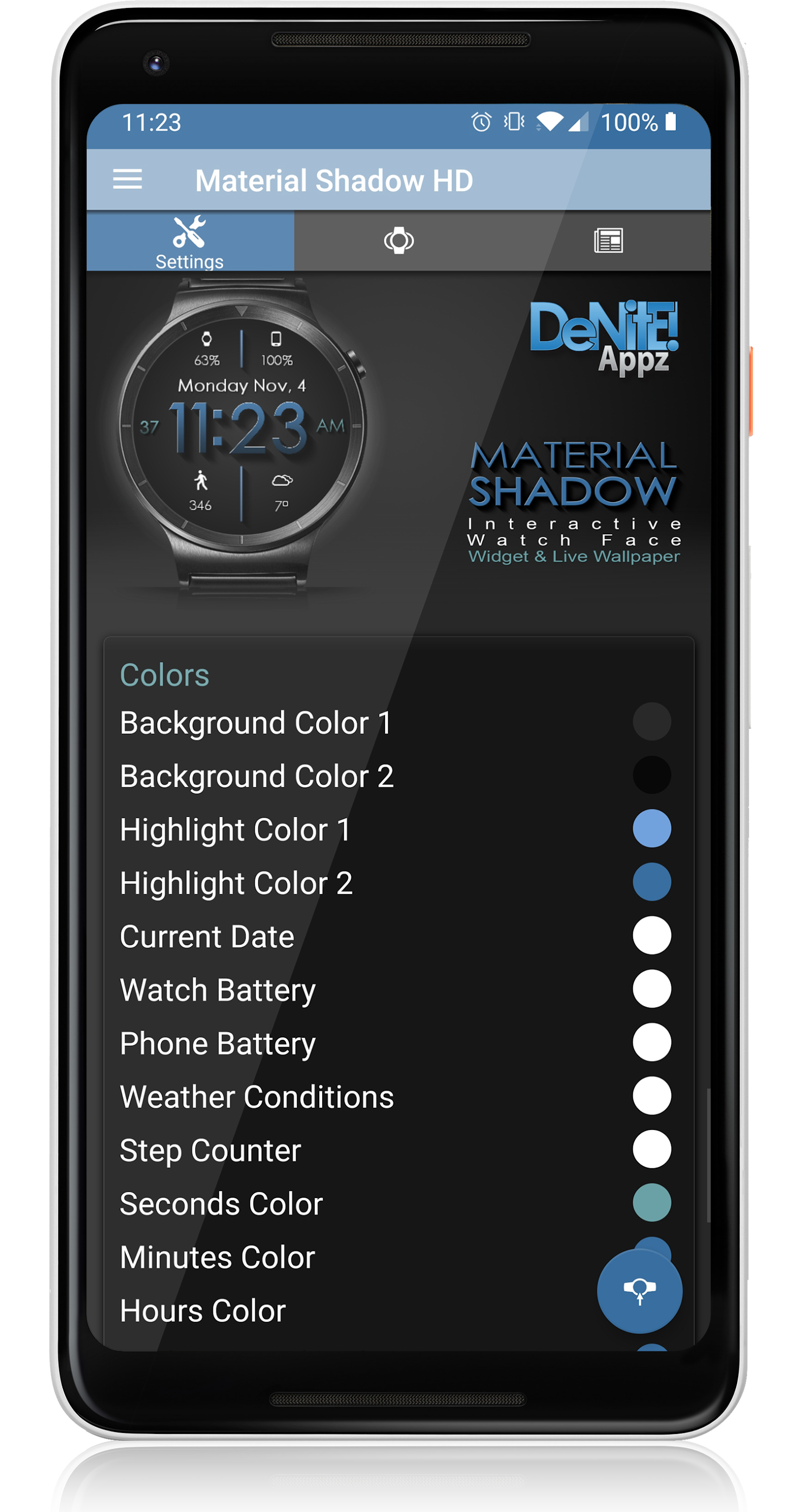 اسکرین شات 5 برنامه Material Shadow HD Watch Face