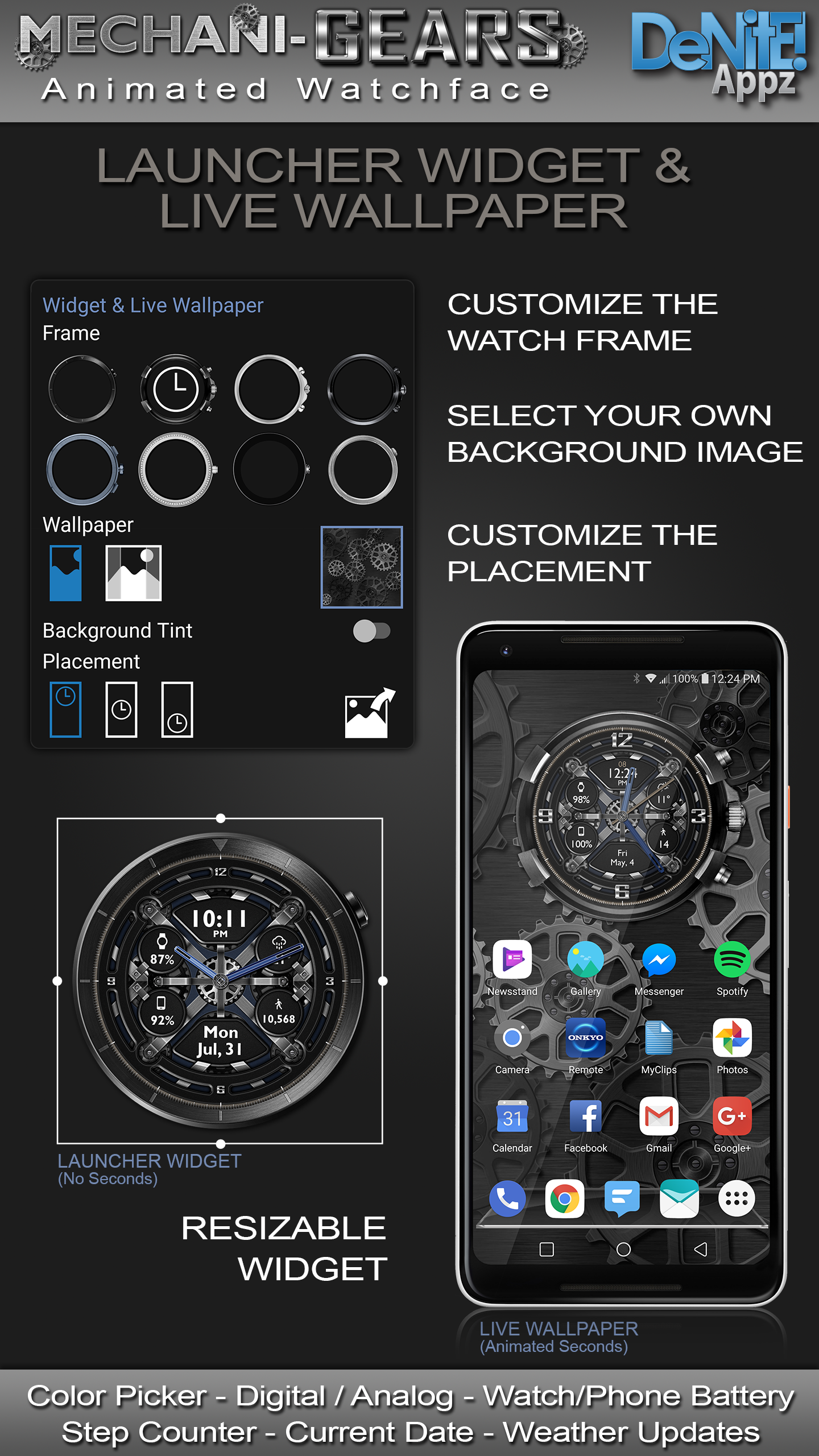 اسکرین شات 2 برنامه Mechani-Gears HD Watch Face