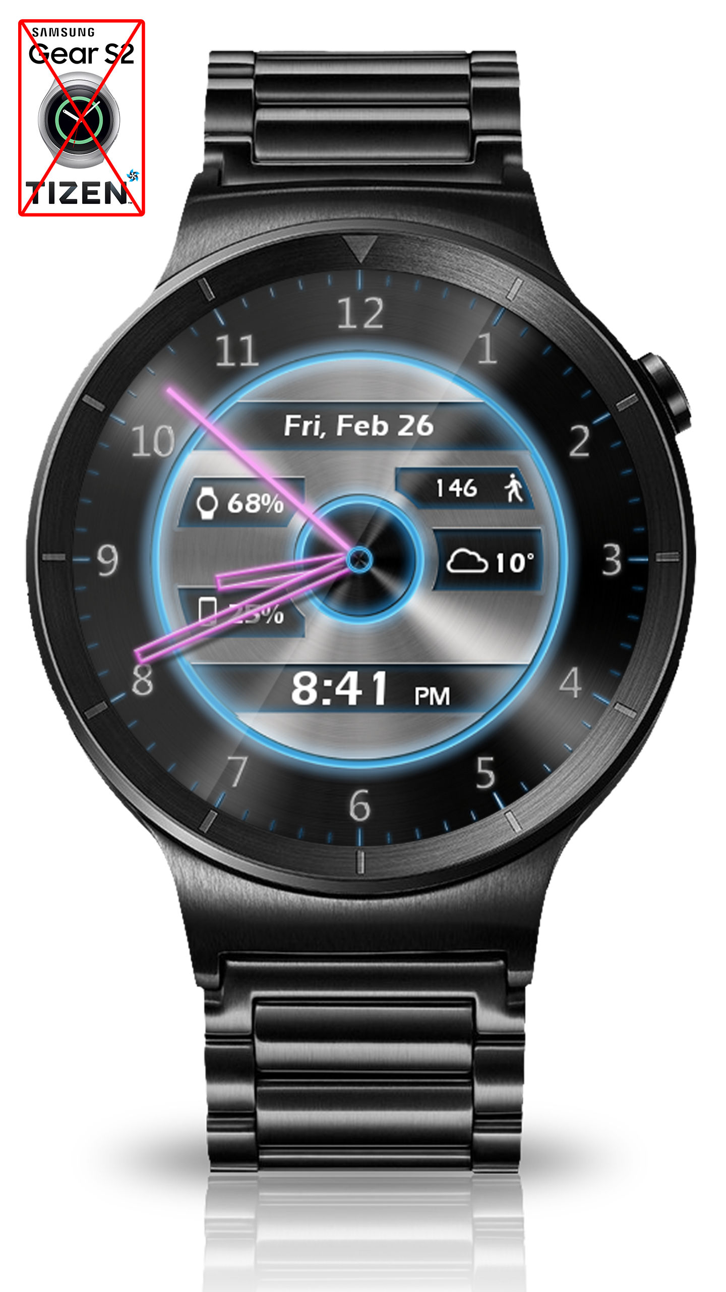 اسکرین شات 7 برنامه Metal Glow HD Watch Face