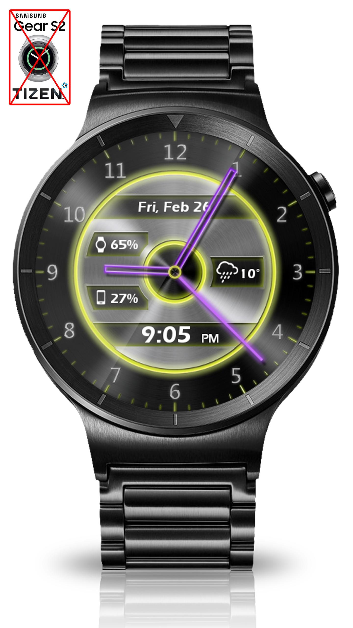 اسکرین شات 8 برنامه Metal Glow HD Watch Face