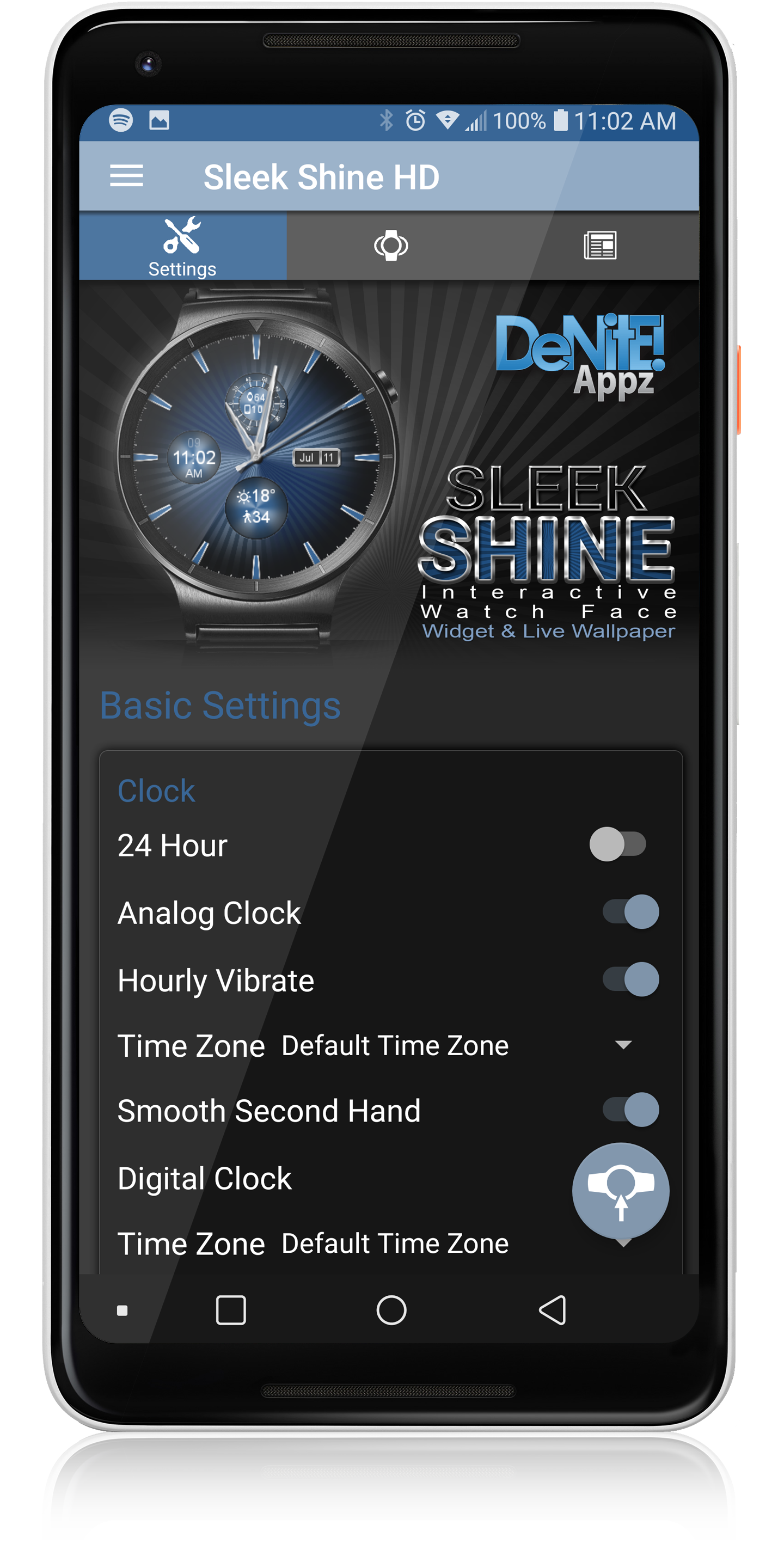 اسکرین شات 5 برنامه Sleek Shine HD Watch Face