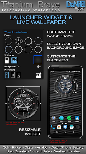 اسکرین شات 2 برنامه Titanium Brave HD WatchFace Widget Live Wallpaper