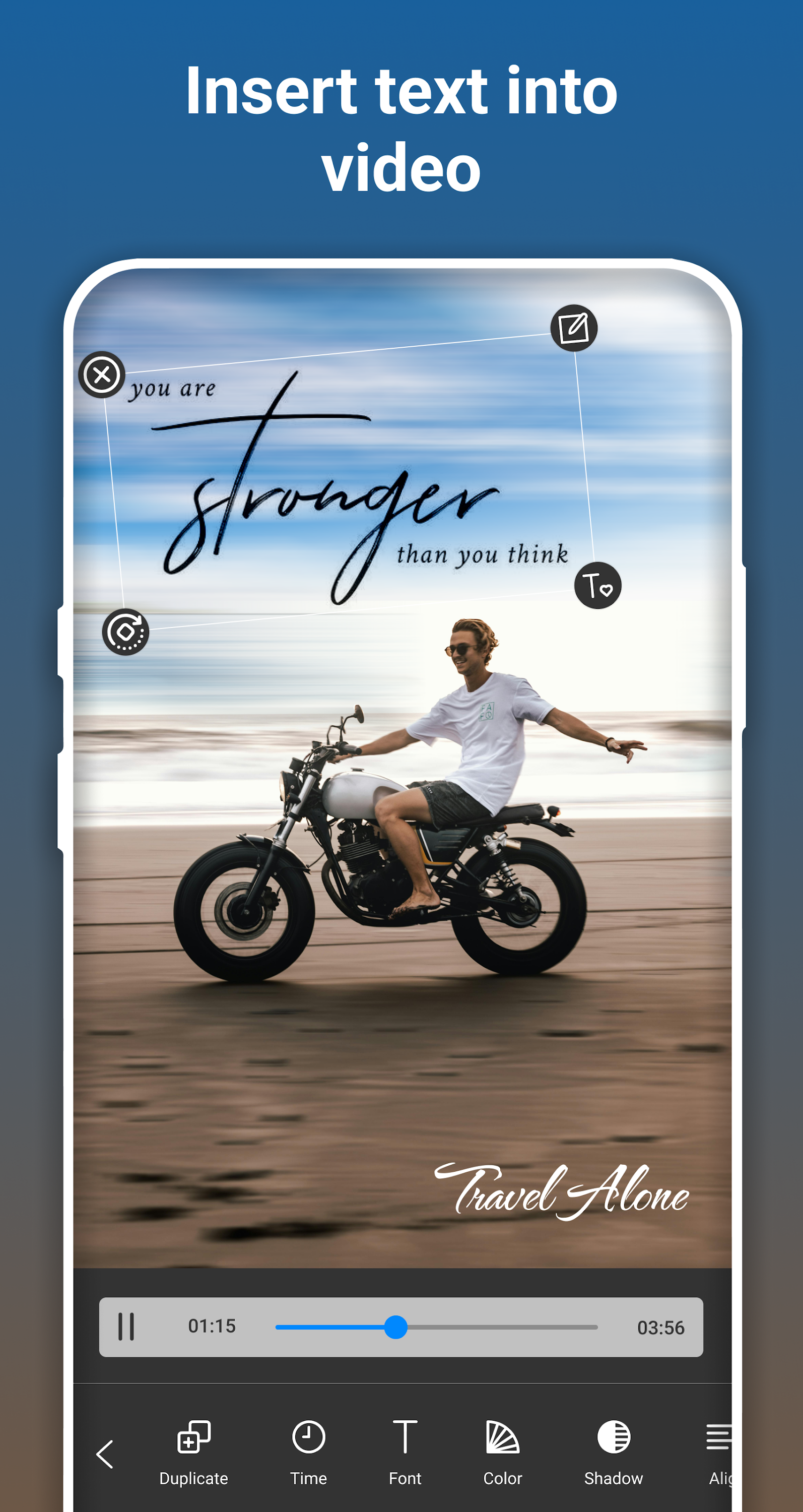 اسکرین شات 1 برنامه Text On Video, Text On Photo