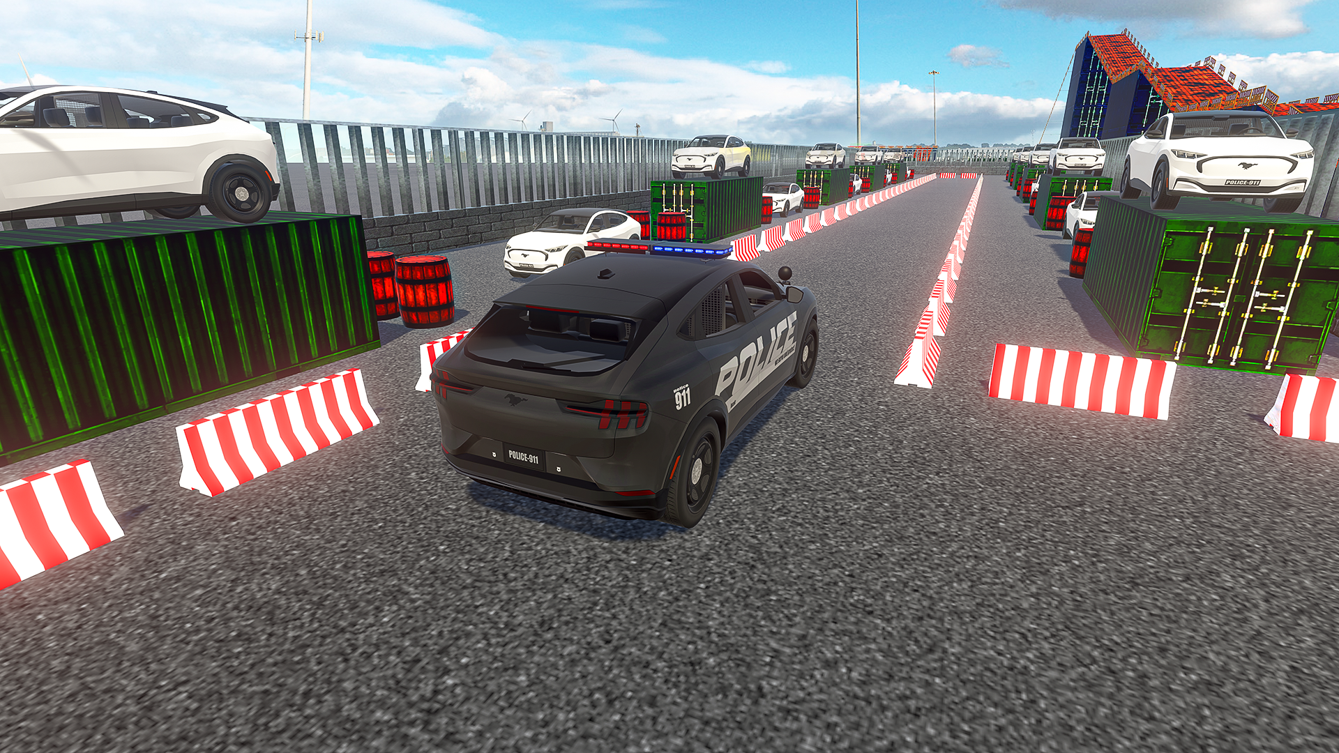 اسکرین شات 3 برنامه Police Car Parking Game 3D
