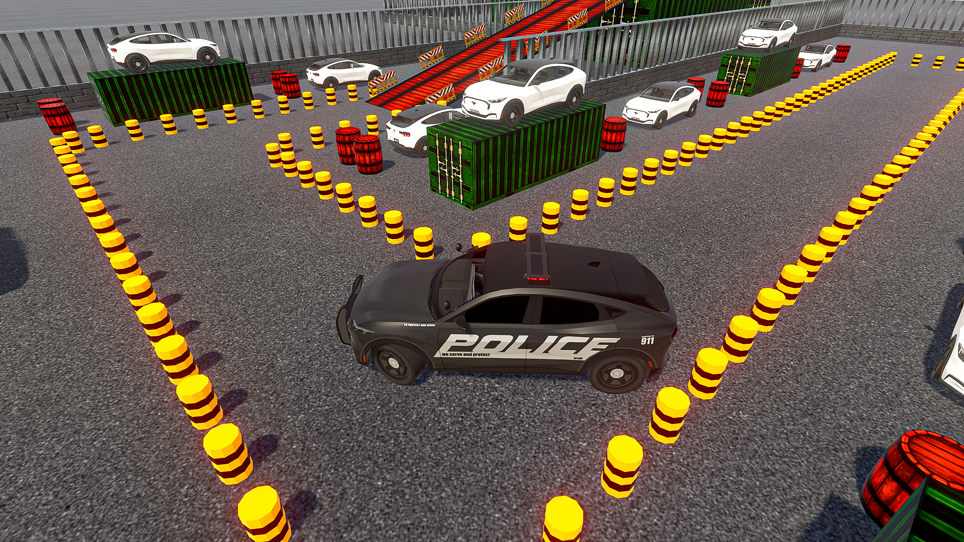 اسکرین شات 4 برنامه Police Car Parking Game 3D