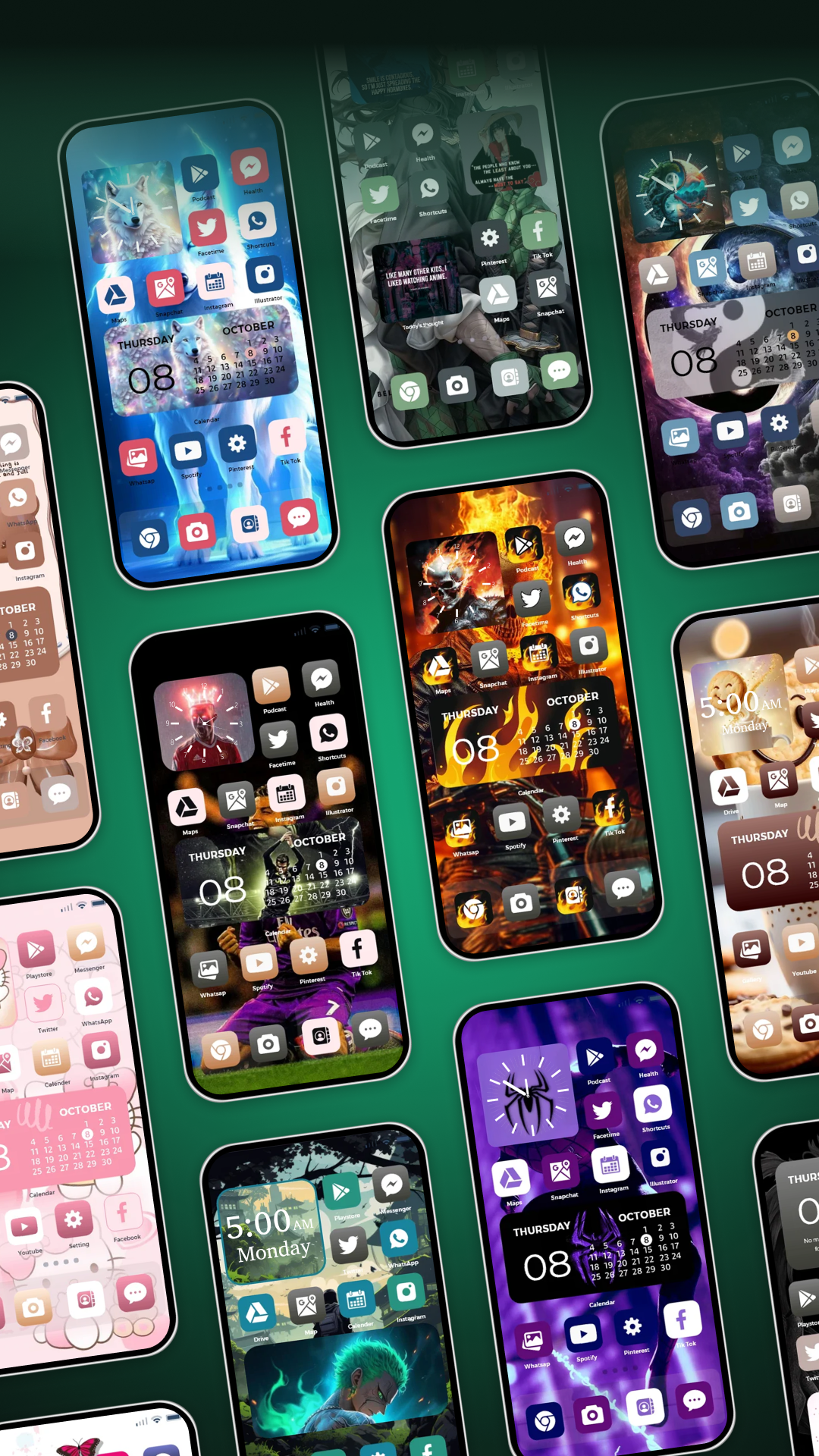 اسکرین شات 2 برنامه Color Widgets Themes AOD Clock