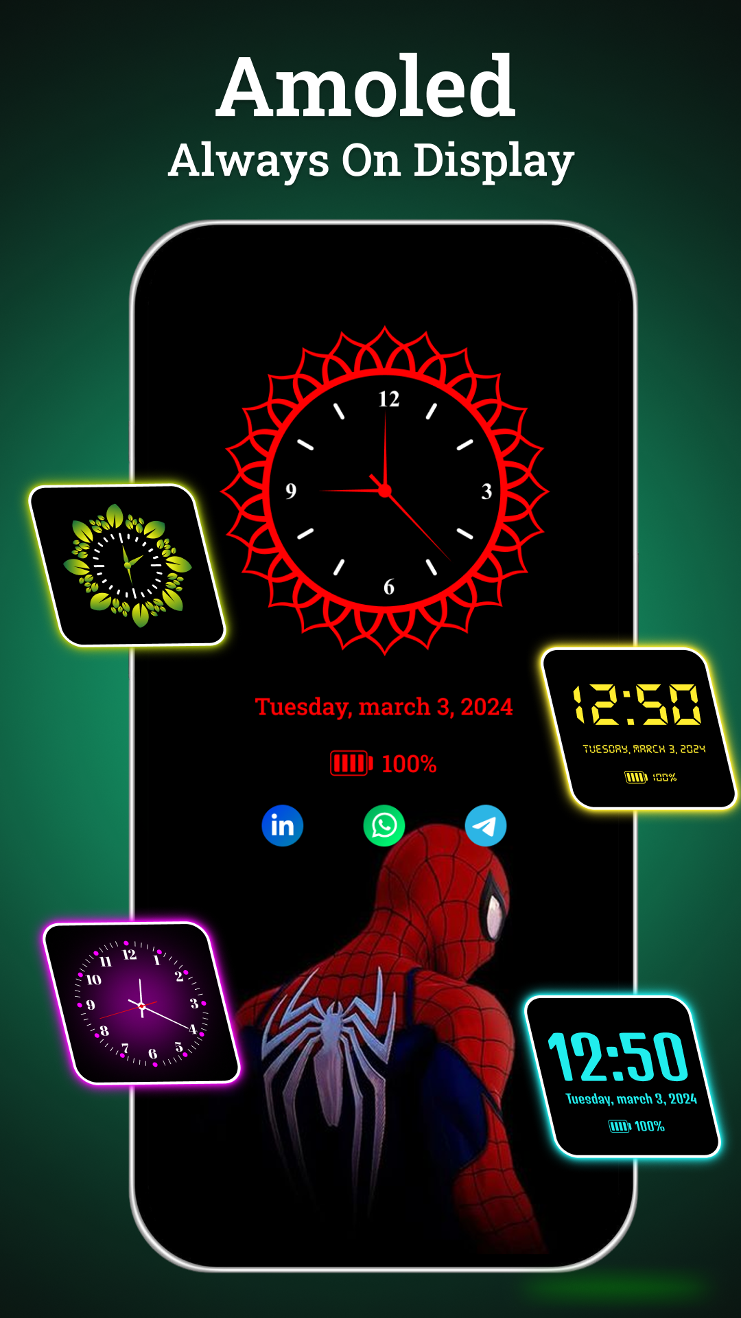 اسکرین شات 4 برنامه Color Widgets Themes AOD Clock