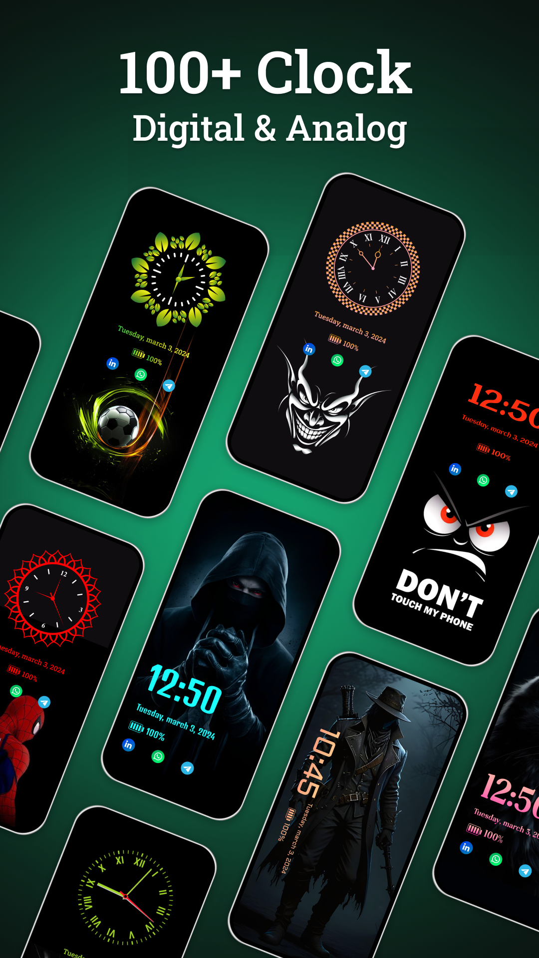 اسکرین شات 2 برنامه Always on display clock widget