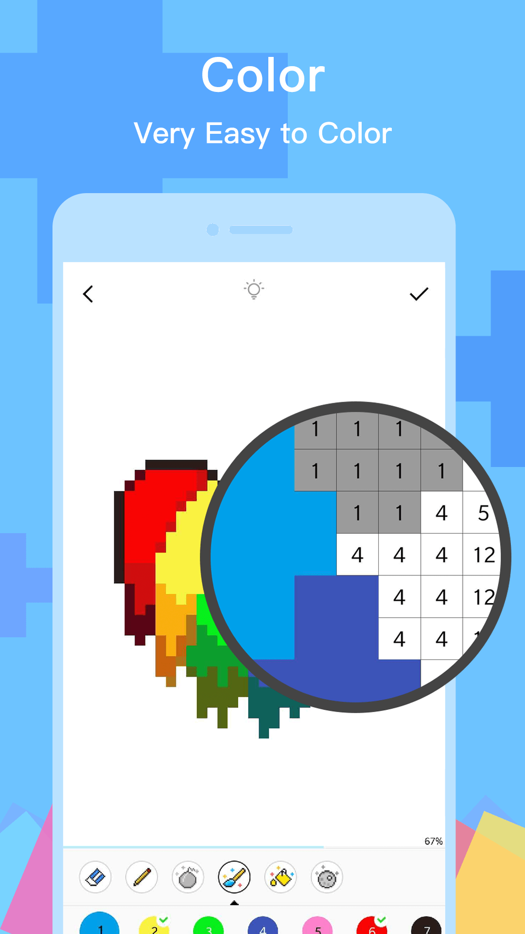 اسکرین شات 2 برنامه PixelDot - Color by Number
