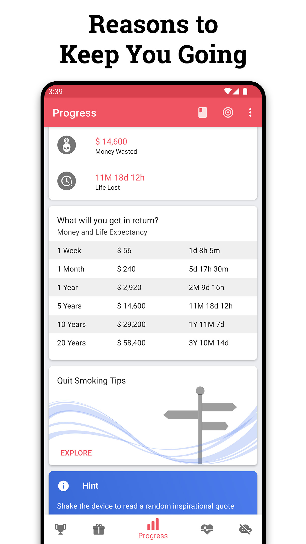اسکرین شات 3 برنامه Quit Tracker: Stop Smoking