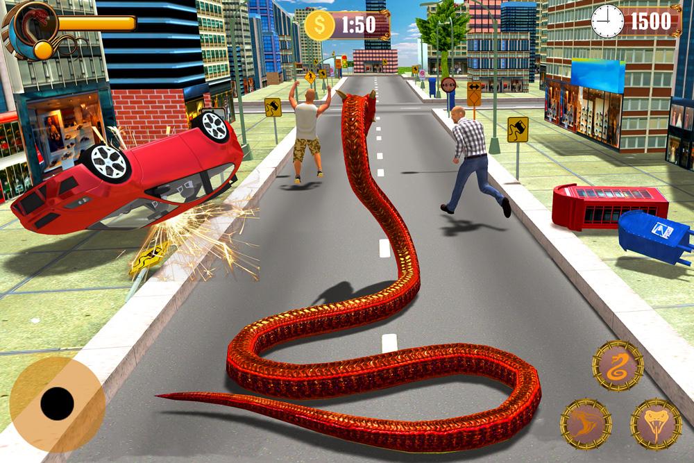 اسکرین شات 1 برنامه Angry Anaconda Snake Rampage