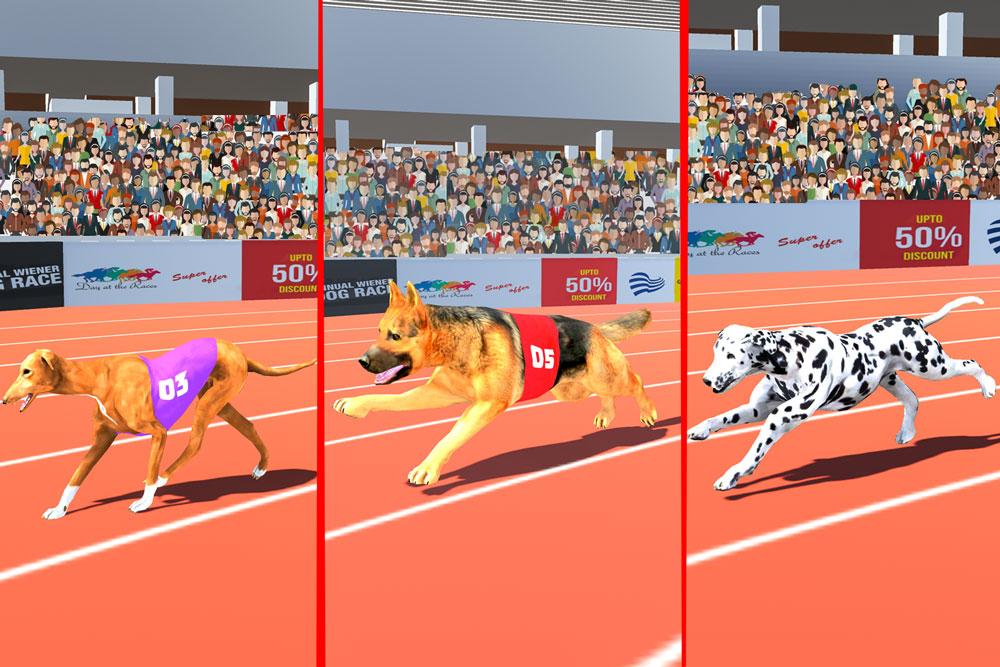 اسکرین شات 4 برنامه Dog Race Game: Dog Racing 3D