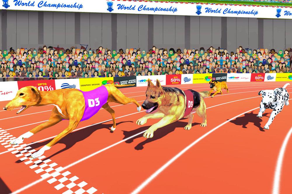 اسکرین شات 3 برنامه Dog Race Game: Dog Racing 3D