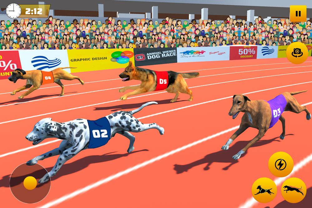 اسکرین شات 2 برنامه Dog Race Game: Dog Racing 3D