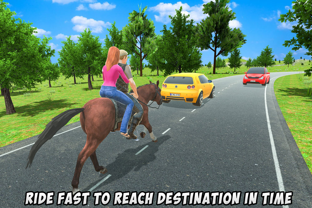 اسکرین شات 4 برنامه Offroad Horse Taxi Driver Sim