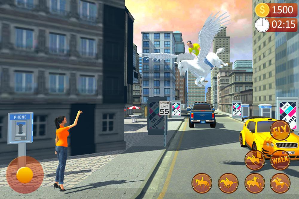 اسکرین شات 3 برنامه Unicorn Horse Taxi Driving 3D