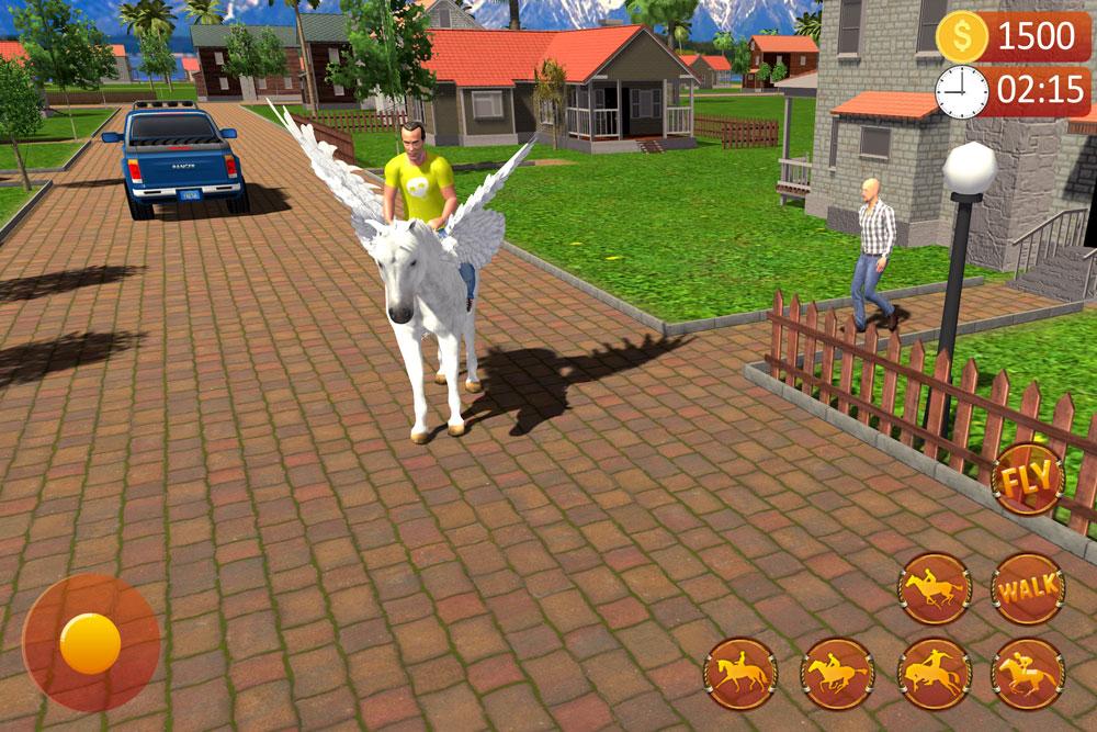 اسکرین شات 2 برنامه Unicorn Horse Taxi Driving 3D